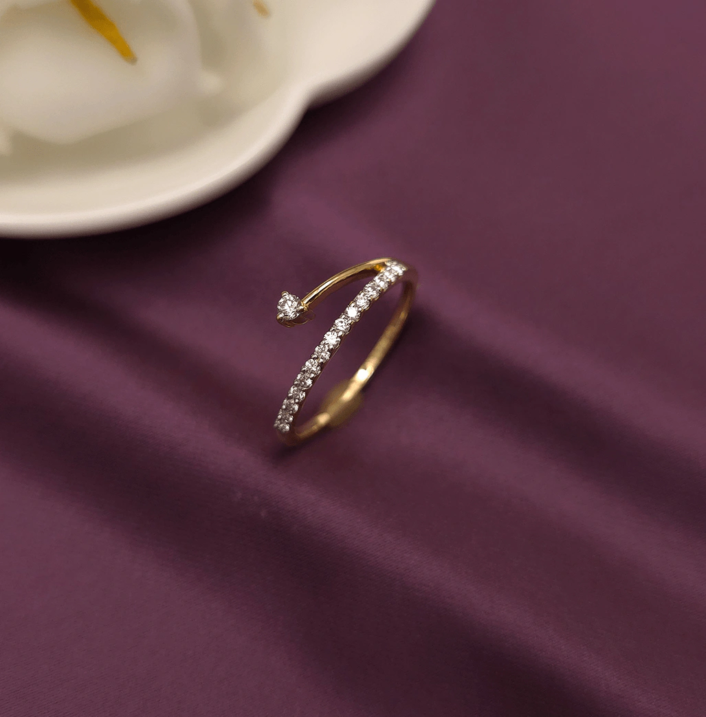 Buy Spade Sleek Diamond Ring 18 KT rose gold (1.552 gm). | Online By Giriraj Jewellers