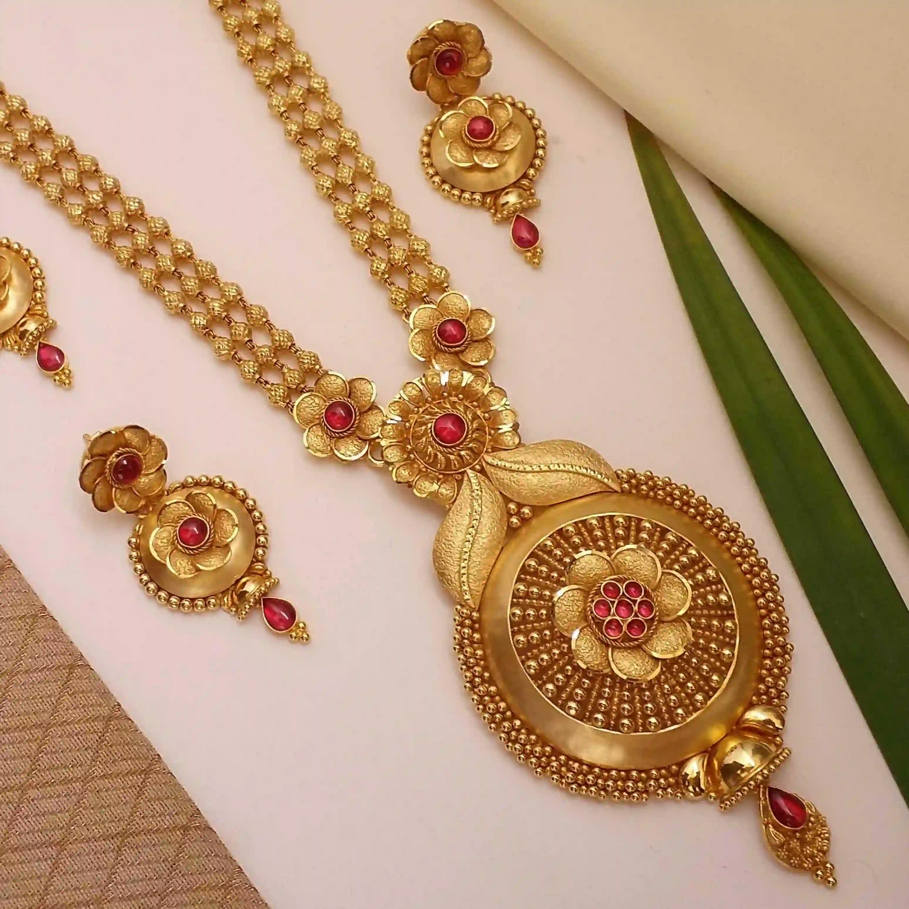 Buy Cherish Long  Gold Necklace 22 KT yellow gold (74.94 gm). | Online By Giriraj Jewellers