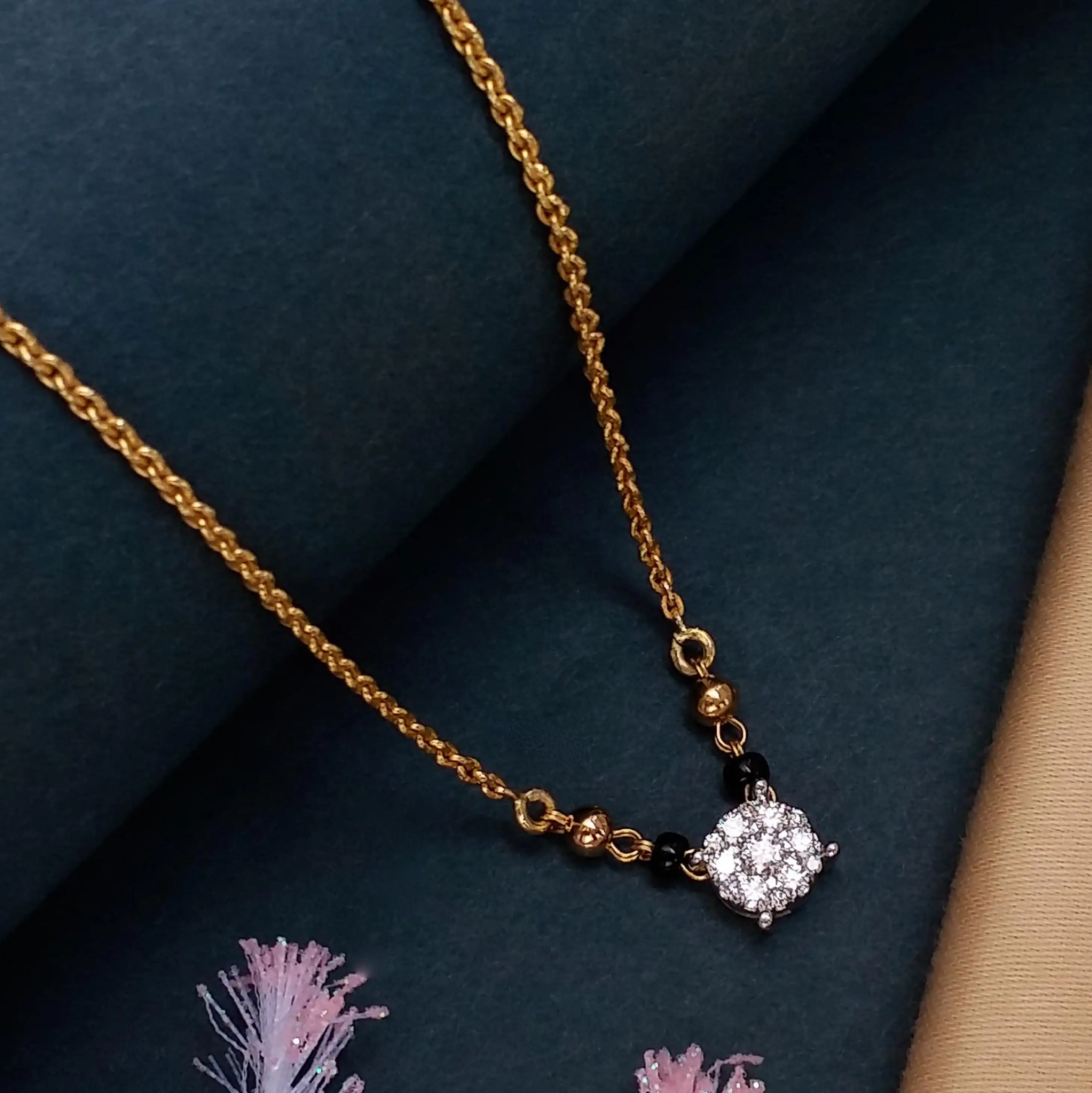 Buy Glim Diamond Mangalsutra 18 KT yellow gold (6.17 gm). | Online By Giriraj Jewellers