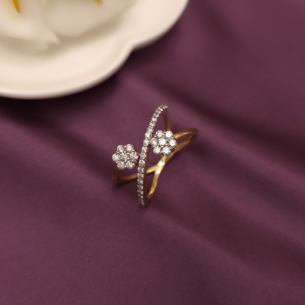 Buy Esrat Fine Diamond Ring 18 KT yellow gold (3.9 gm). | Online By Giriraj Jewellers