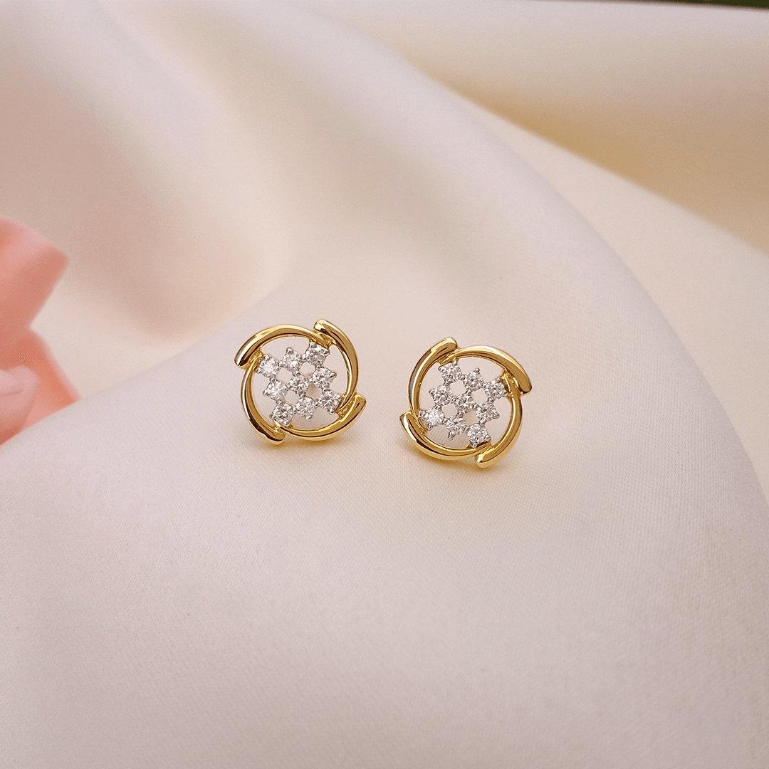 Buy Floral Swirls Diamond Stud Earrings Online  CaratLane