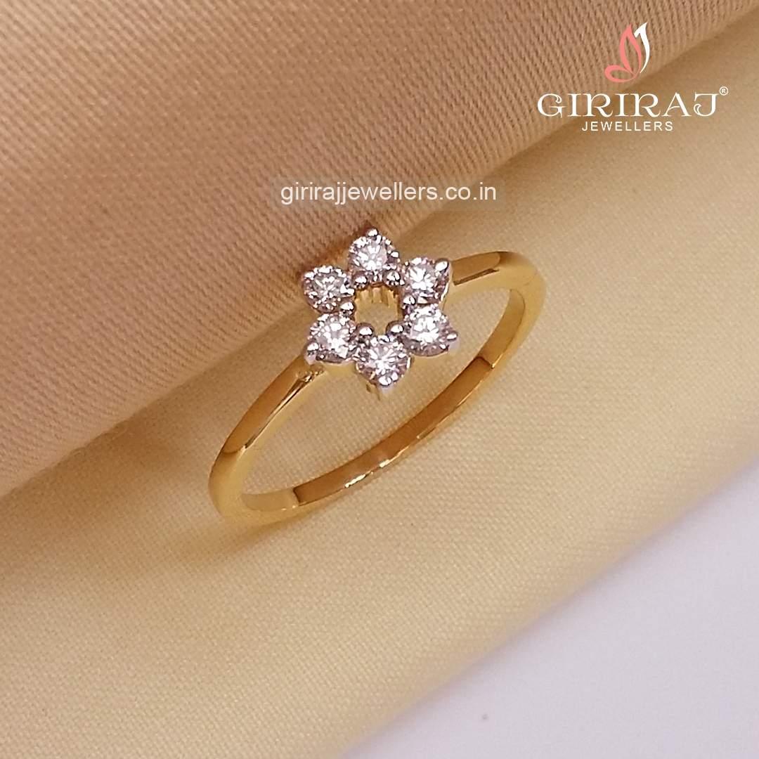 Buy Floweret Diamond  Ring 18 KT rose gold (1.97 gm). | Online By Giriraj Jewellers