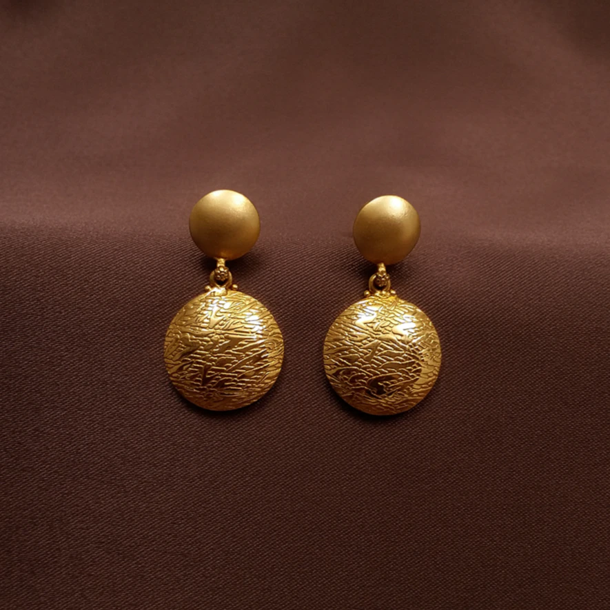 Buy Sundials Drop Gold Earrings 22 KT yellow gold (5.6 gm). | Online By Giriraj Jewellers