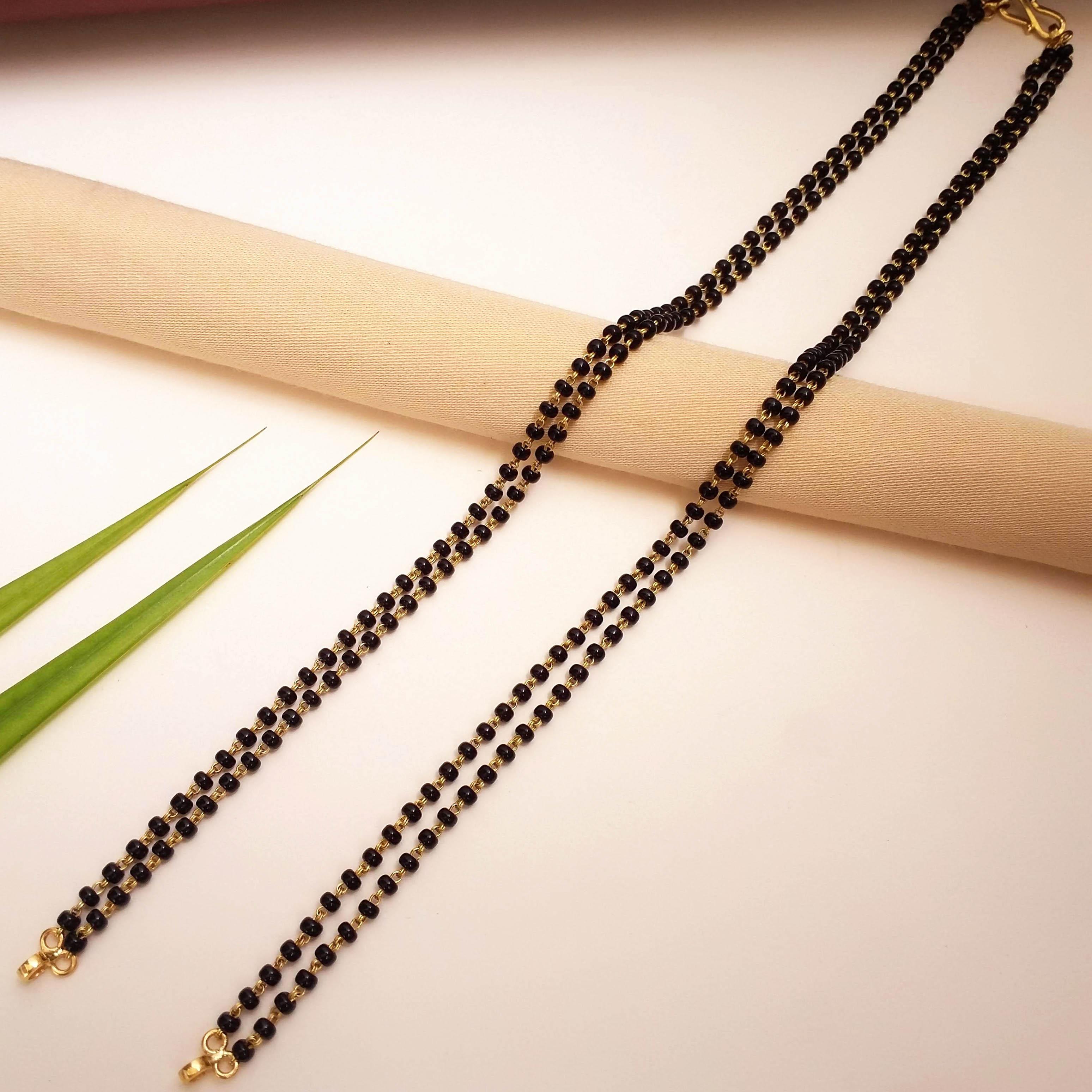 Buy Together Black Beads Gold Chain 18 KT yellow gold (5.26 gm).