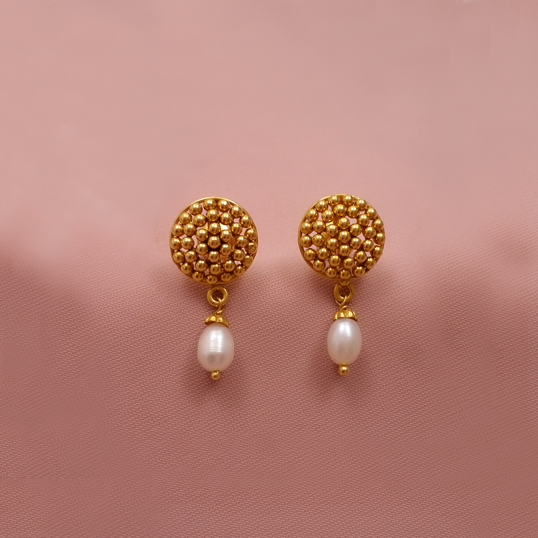 Buy Pollen Drops Gold Earrings 22 KT yellow gold (4.4 gm). | Online By Giriraj Jewellers