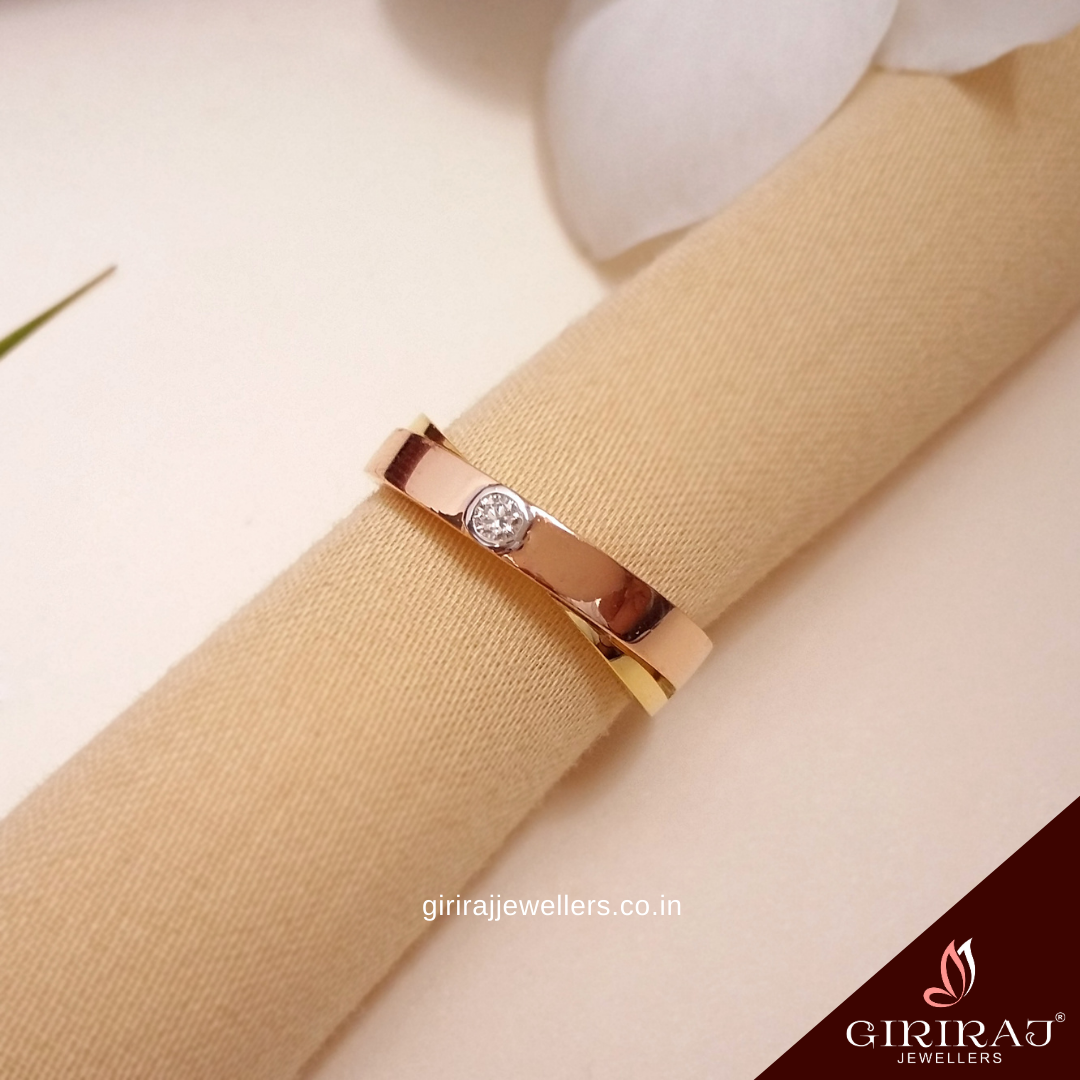 Buy Annis Diamond Band Ring 18 KT yellow gold (4.1 gm). | Online By Giriraj Jewellers