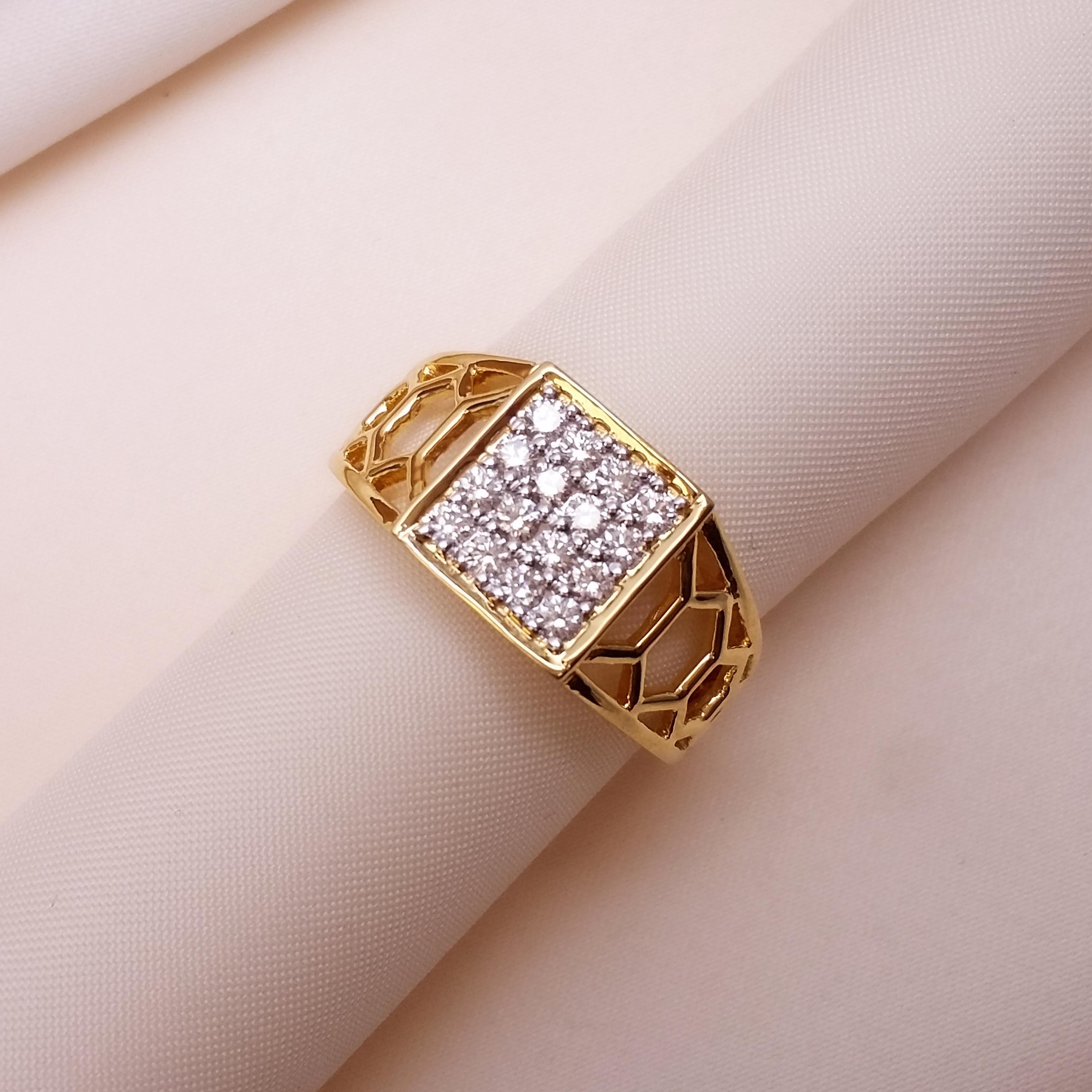 Buy Stylish Dual Toned Men's Diamond Ring Online | ORRA