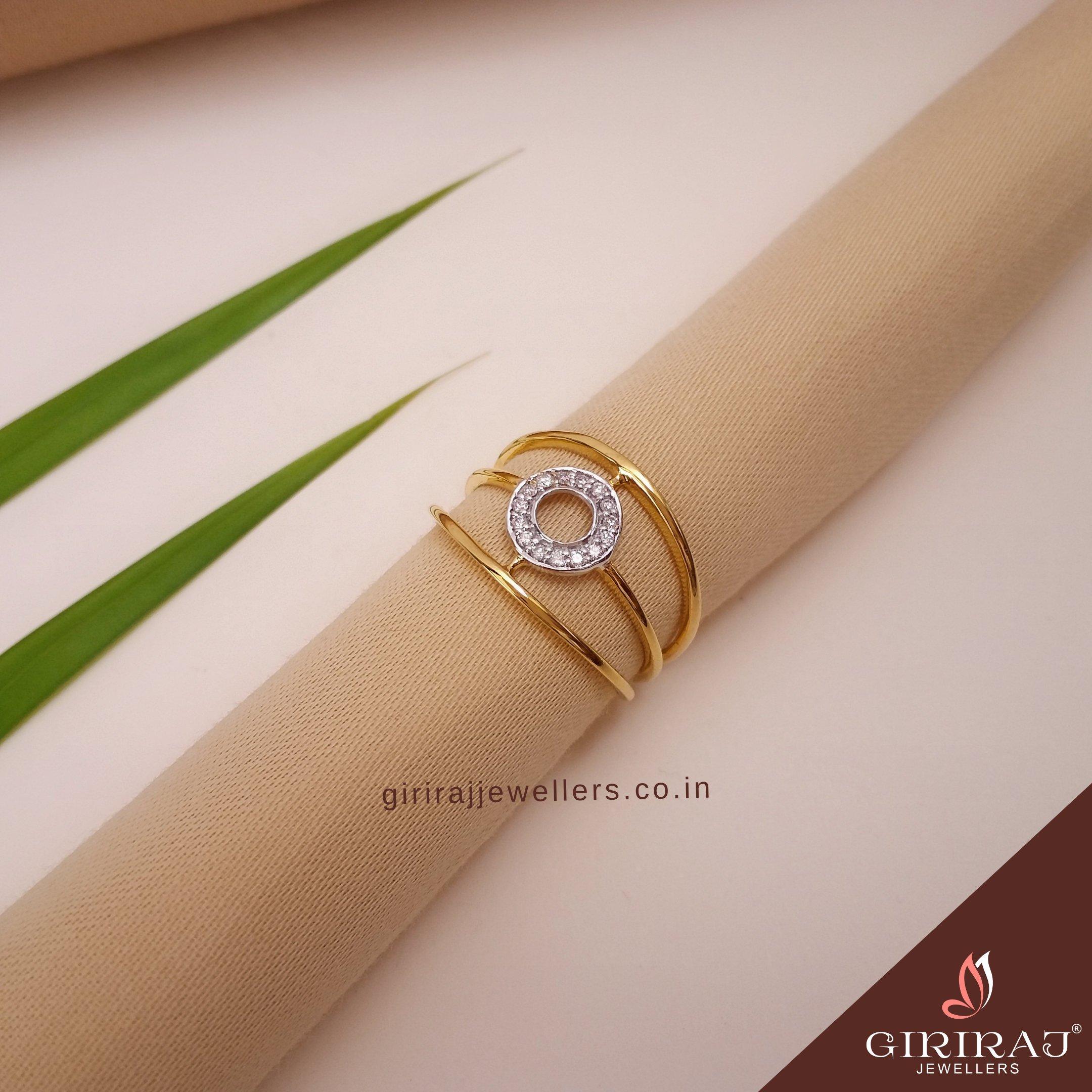 Buy Diamond Ring 18 KT yellow gold (2.7 gm). | Online By Giriraj Jewellers