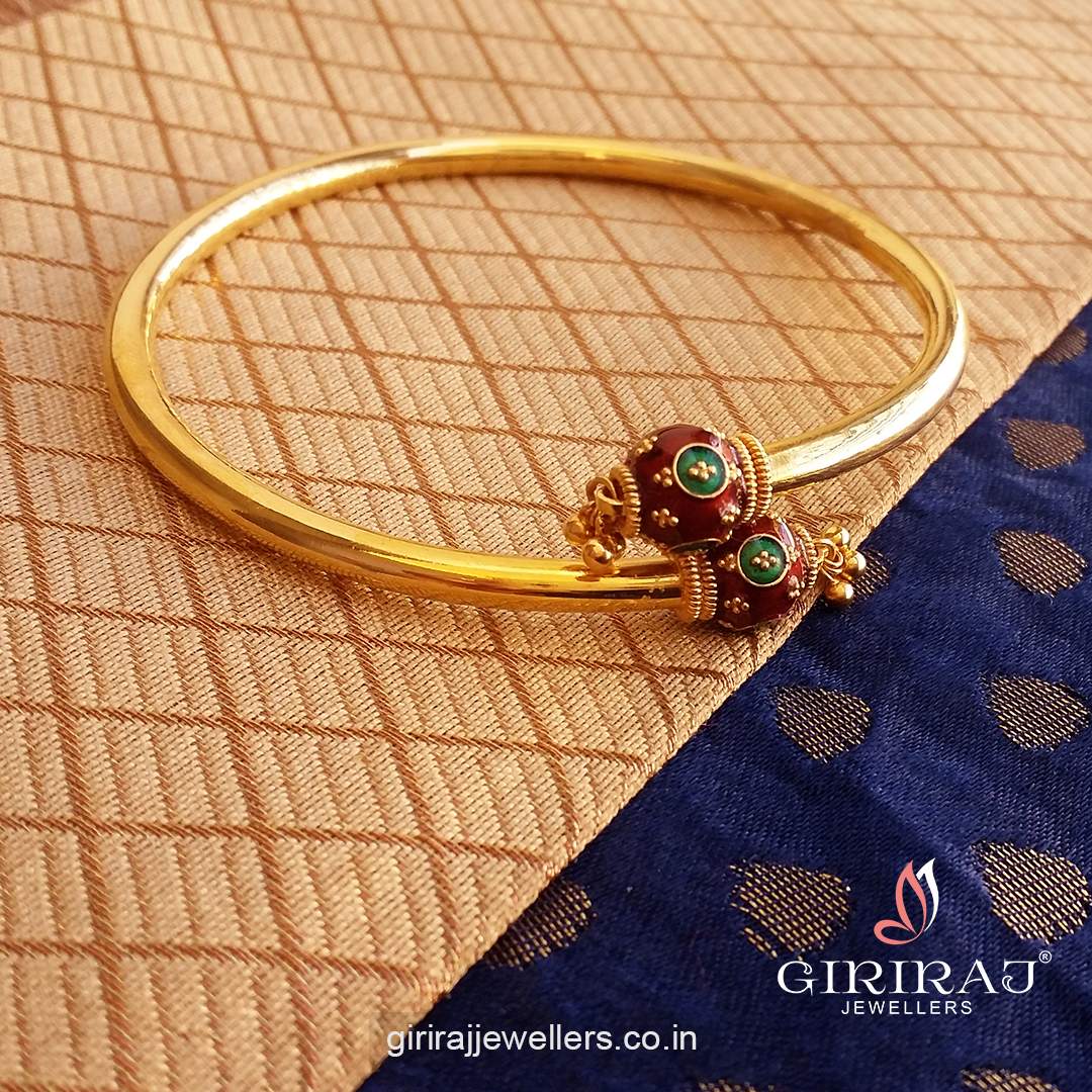 Buy Sunshine Gold Kada 22 KT yellow gold (15.15 gm). | Online By Giriraj Jewellers
