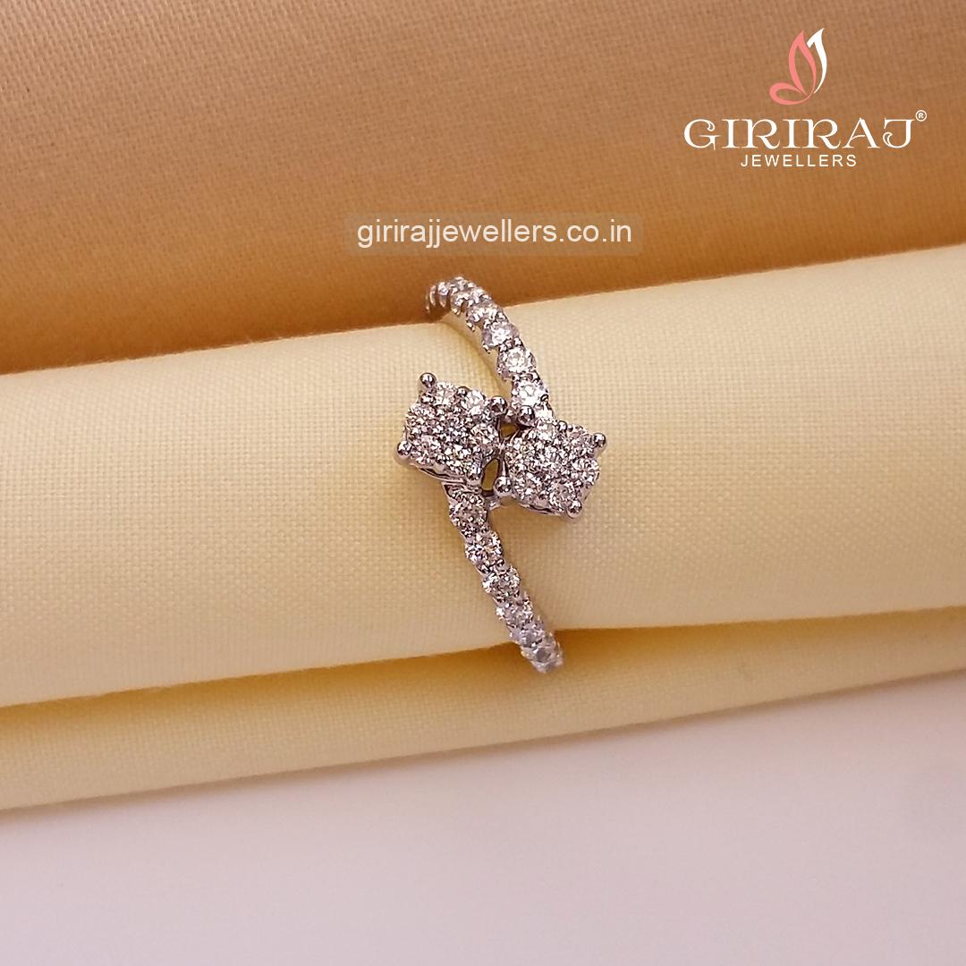 Buy Love Connect Diamond Ring 18 KT white gold (2.82 gm). | Online By Giriraj Jewellers