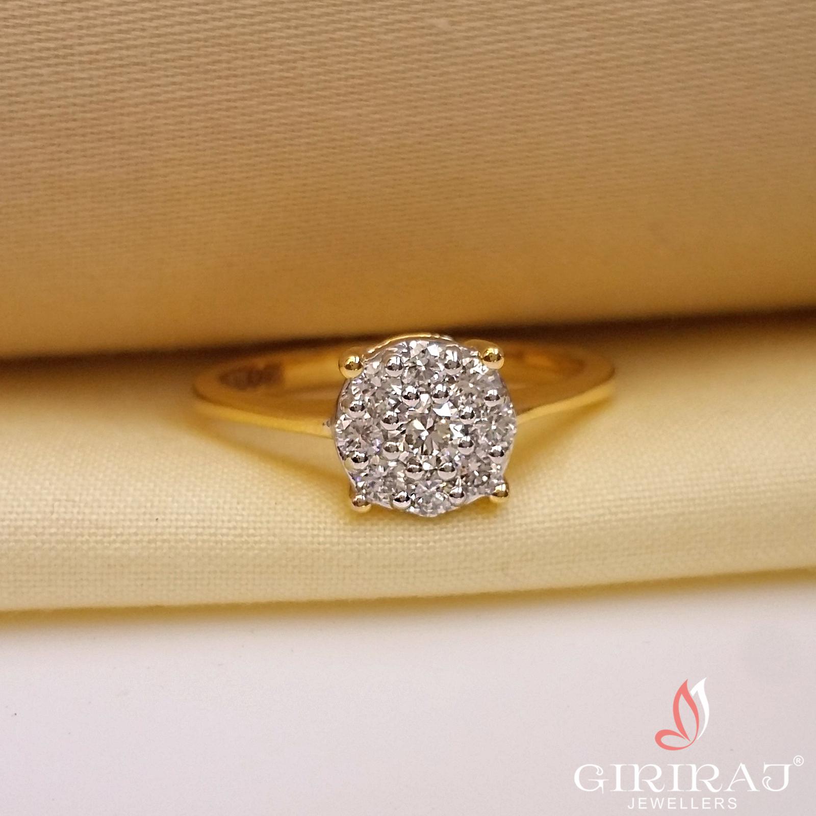 Buy Euphoria Diamond Ring 18 KT yellow gold (3.13 gm). | Online By Giriraj Jewellers