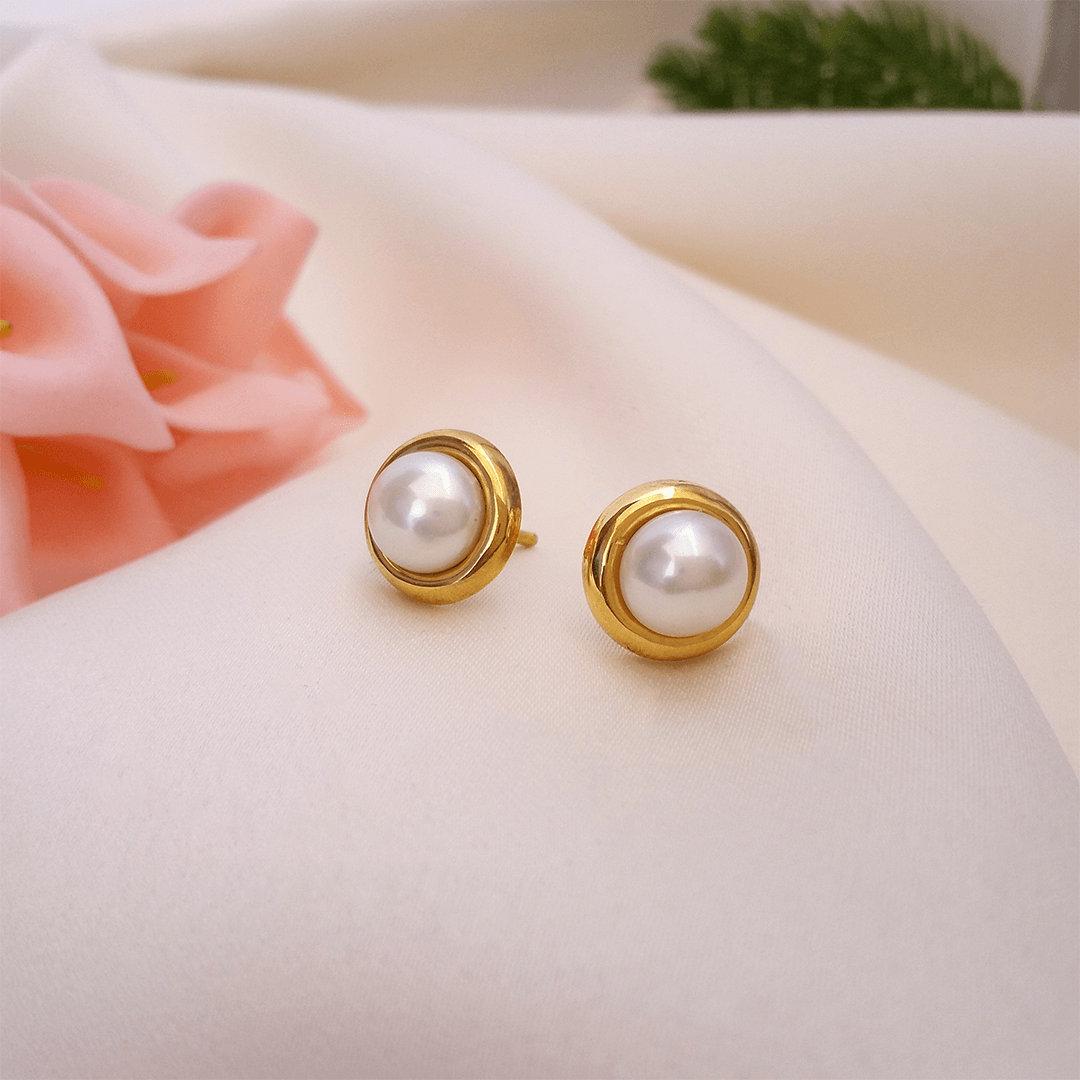 Enjoy 114+ gold pearl earrings best