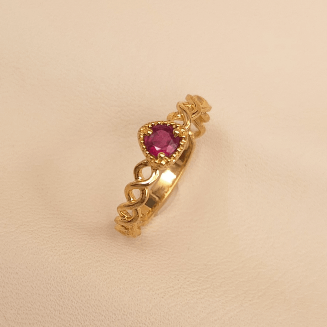 Buy Sofia Ruby Gold Ring 22 KT yellow gold (2.776 gm). | Online By Giriraj Jewellers