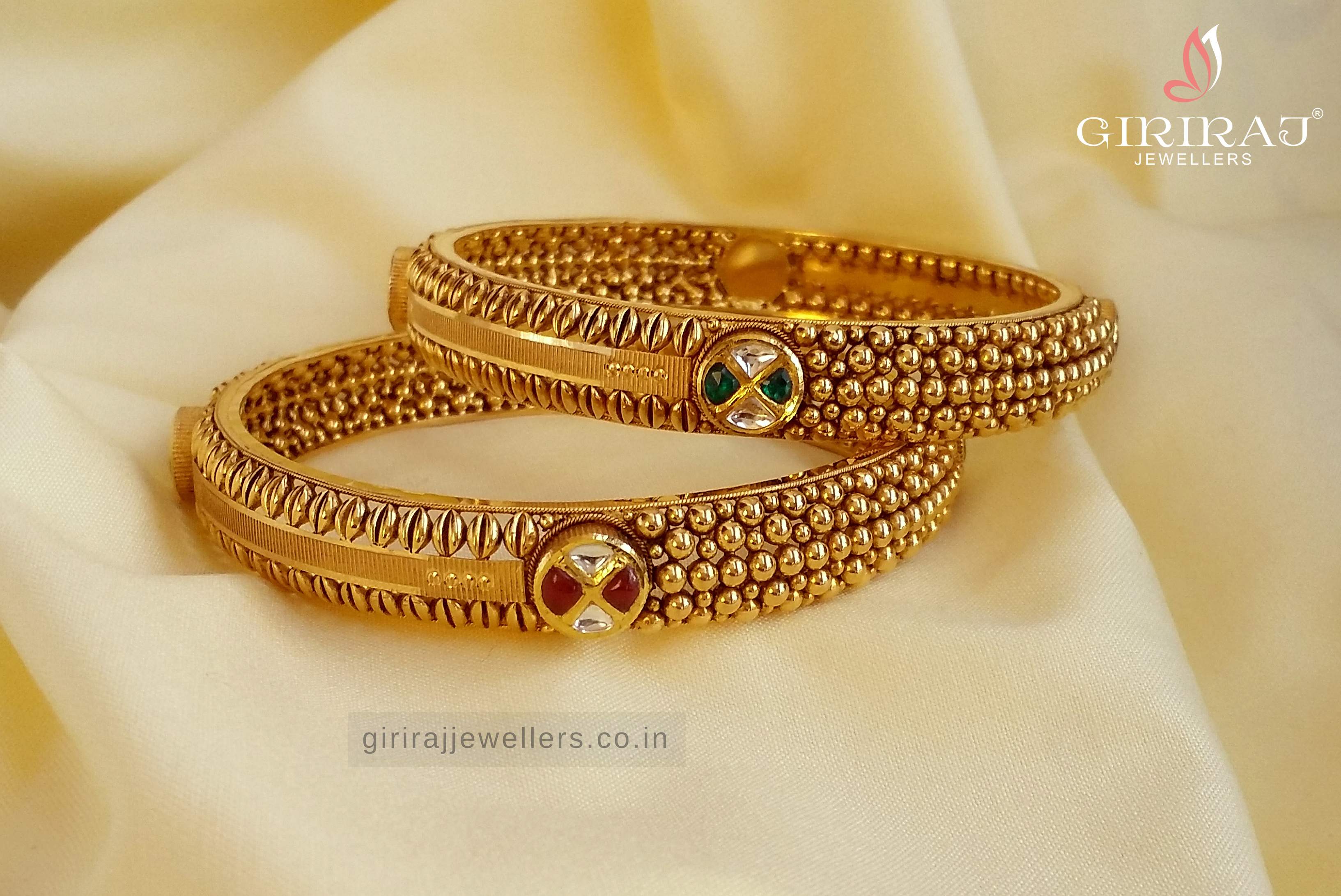 Buy Bling & Beads Gold Bangles 22 KT yellow gold (42.3 gm). At Best Price In India. Check Bangles & Bracelets New Designs At Giriraj Jewellers. BIS Care, Hallmark, 100% Certified | Trust & Quality of Giriraj Jewellers India | 24k gold bangles online | gold bangles for women new design | bracelet designs for wedding | buy gold diamond bangles | new gold bangles design | gold bracelet for mens with price | latest designs of gold bangles and kadas | trendy gold bangle for daily wear | gold bangles new design | gold kangan designs with price
