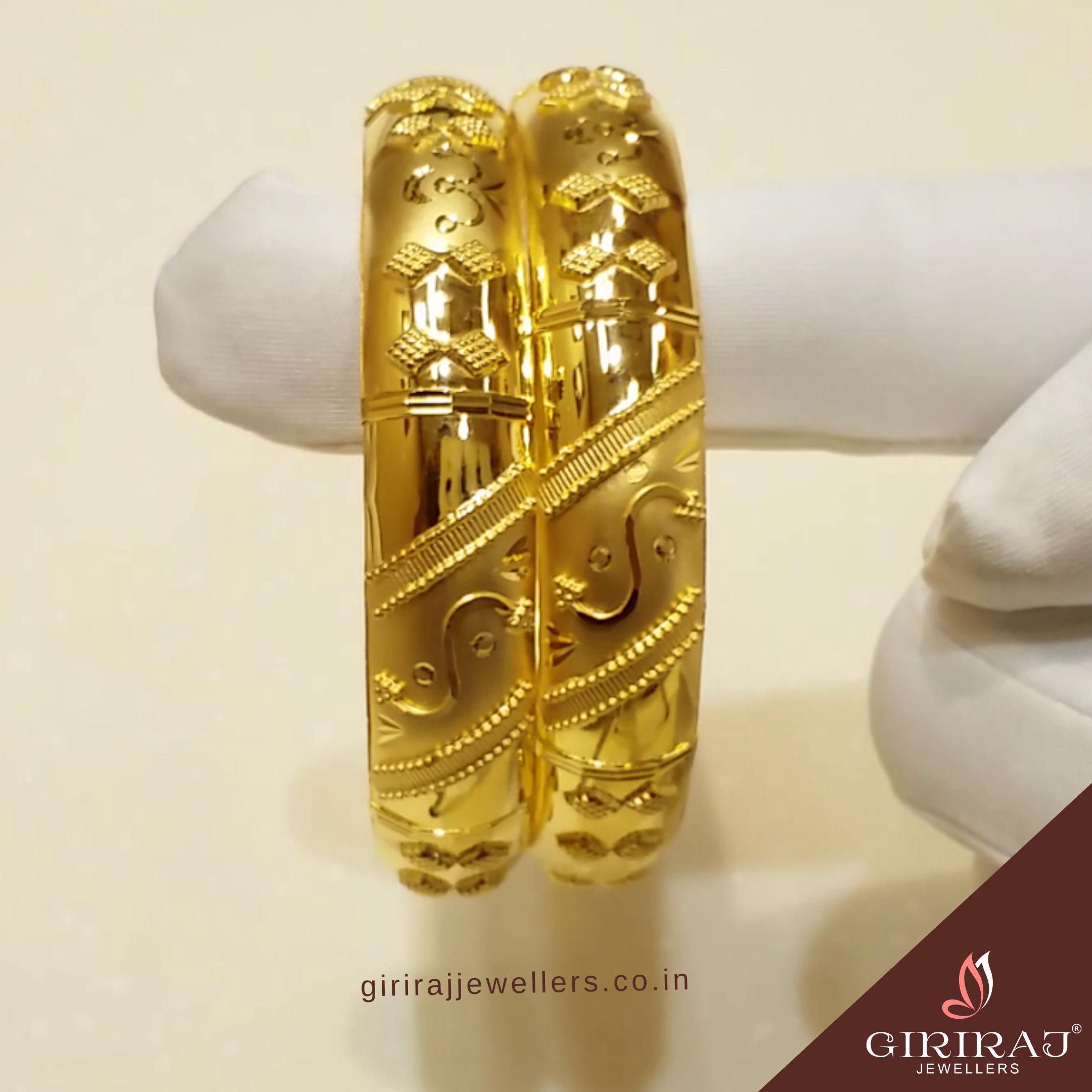 Buy Gold  Bangles 22 KT yellow gold (26.5 gm). | Online By Giriraj Jewellers