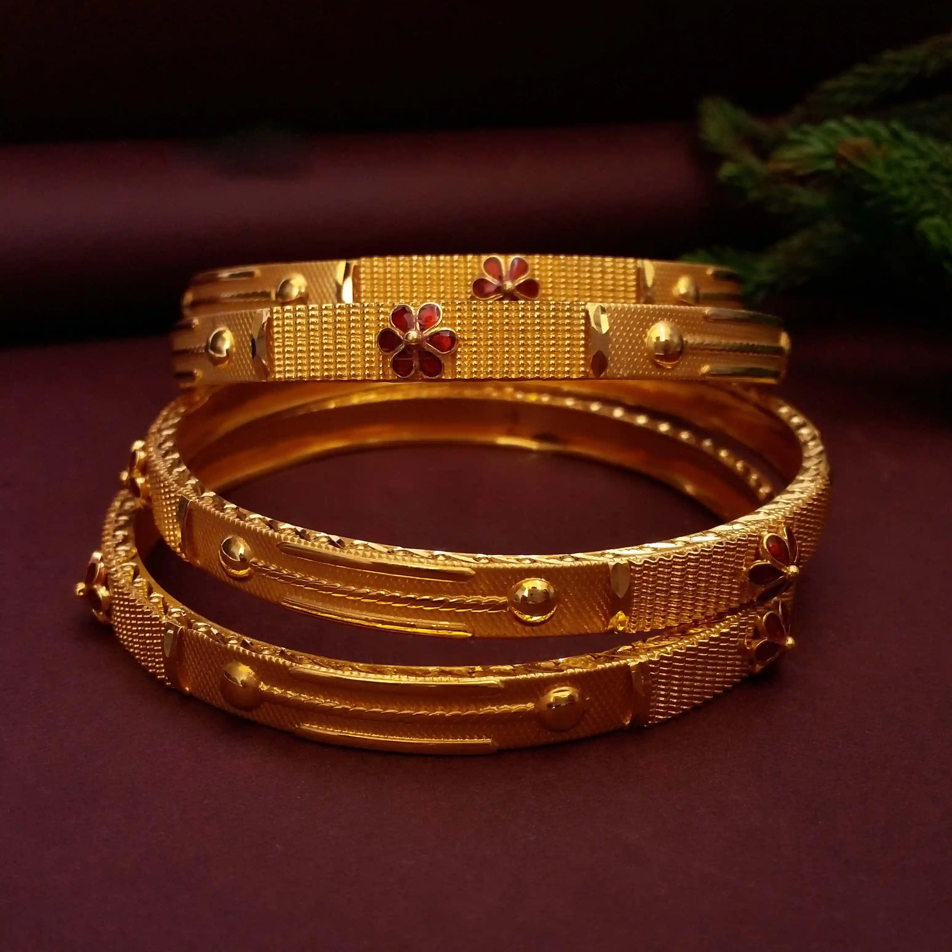 Buy Anishi Gold Bangles 22 KT yellow gold (58.9 gm). | Online By Giriraj Jewellers