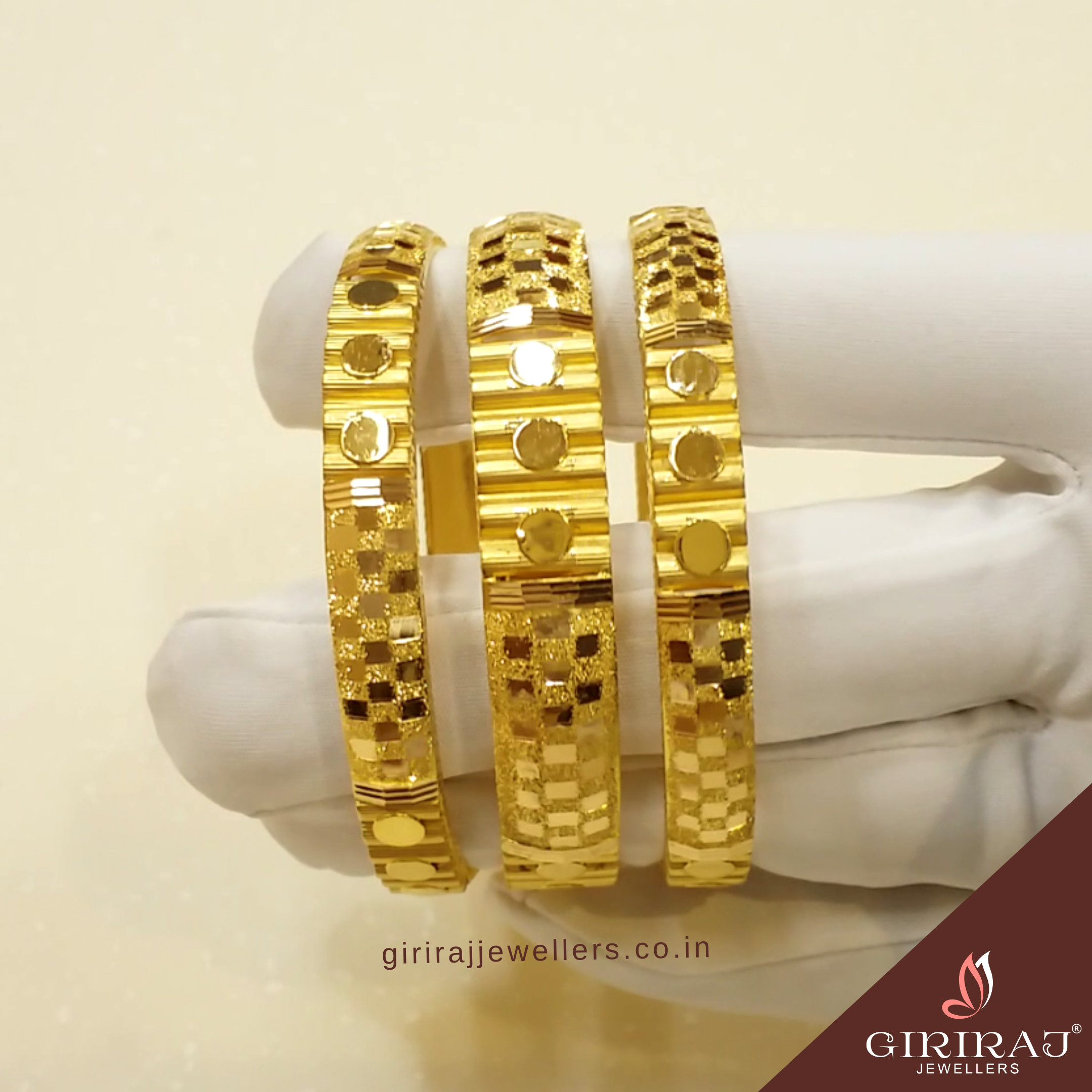 Buy Rudra 22KT Gold Bangles 22 KT yellow gold (80.5 gm). | Online By Giriraj Jewellers