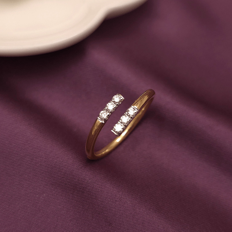 Buy Lvy Delicate Diamond Ring 18 KT yellow gold (2.15 gm). | Online By Giriraj Jewellers