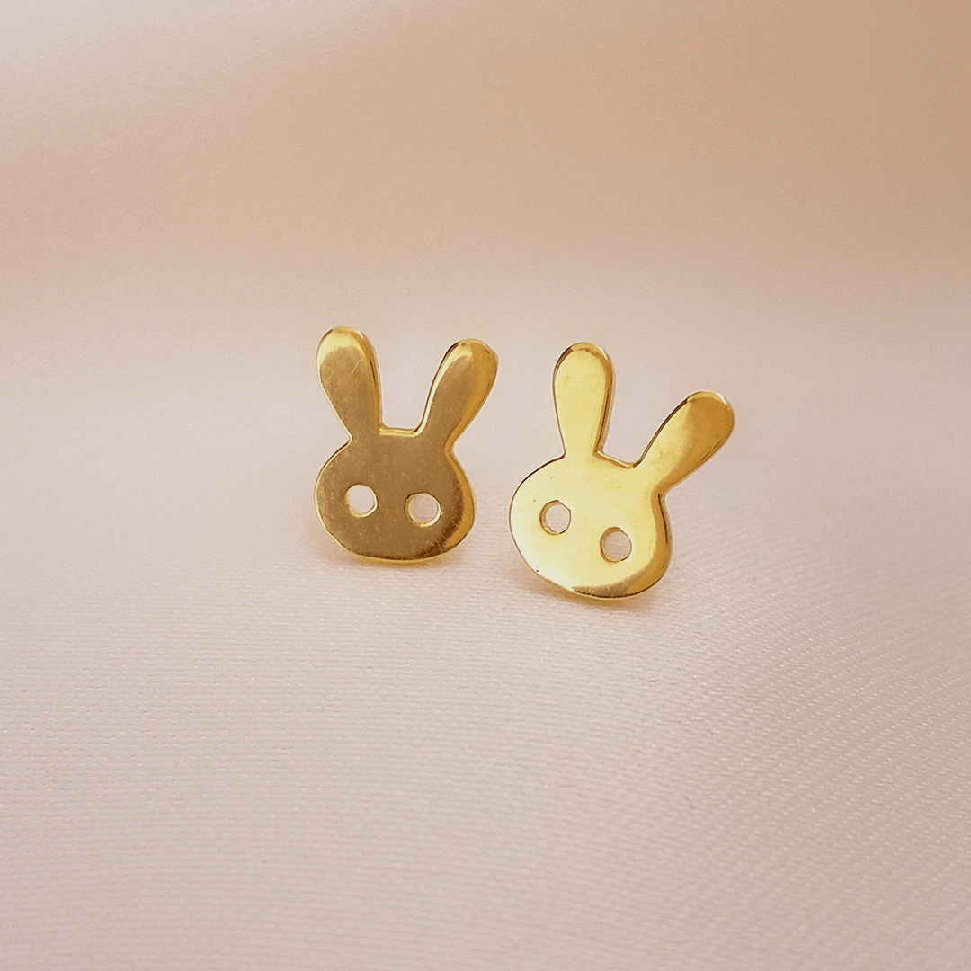 Buy Bunny  Gold Stud 22 KT yellow gold (1.2 gm). | Online By Giriraj Jewellers