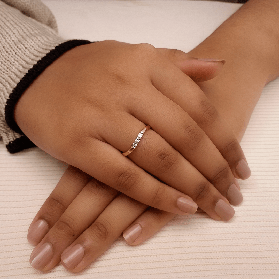 Buy Isla Diamond Band Ring 18 KT yellow gold (2.142 gm). | Online By Giriraj Jewellers