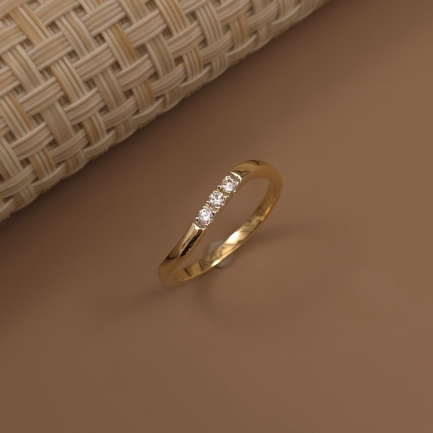 Buy Isla Diamond Band Ring 18 KT yellow gold (2.142 gm). | Online By Giriraj Jewellers