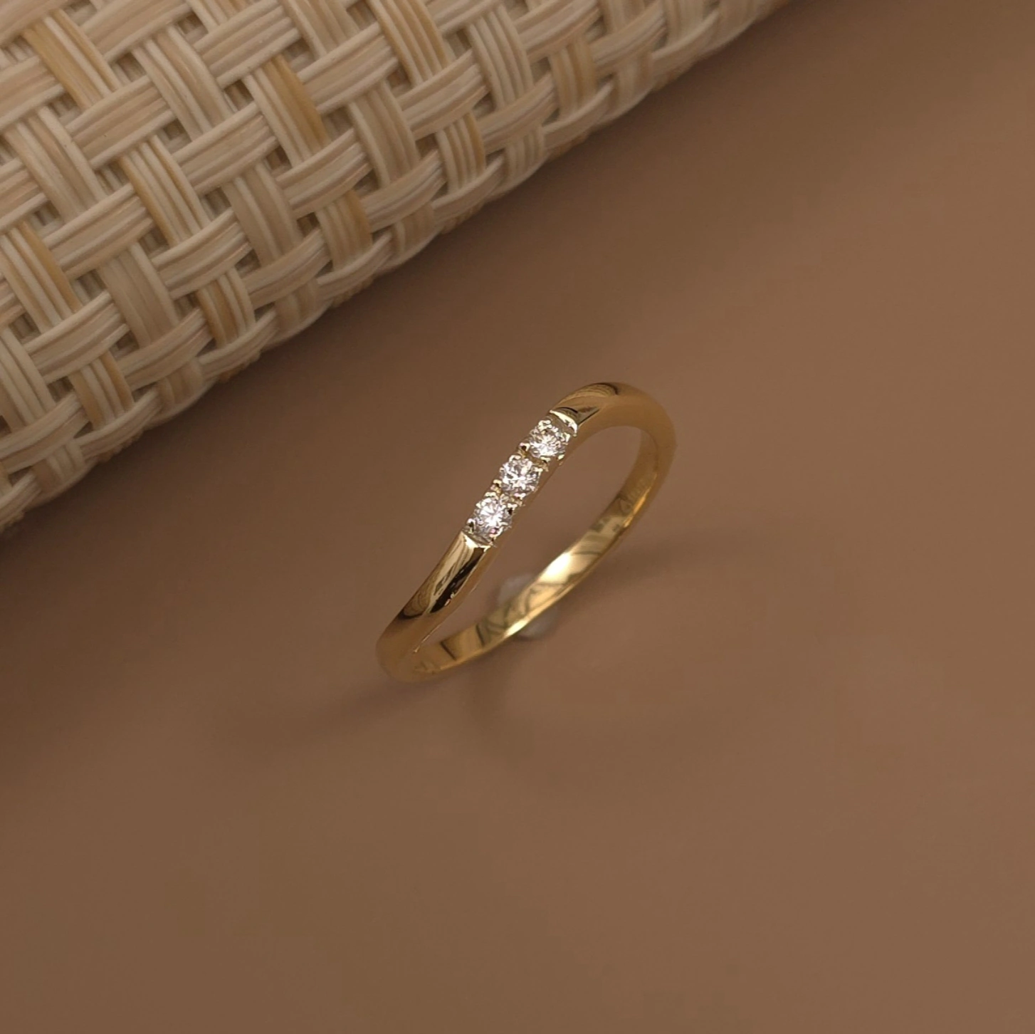 Buy Isla Diamond Band Ring 18 KT yellow gold (2.142 gm). | Online By Giriraj Jewellers