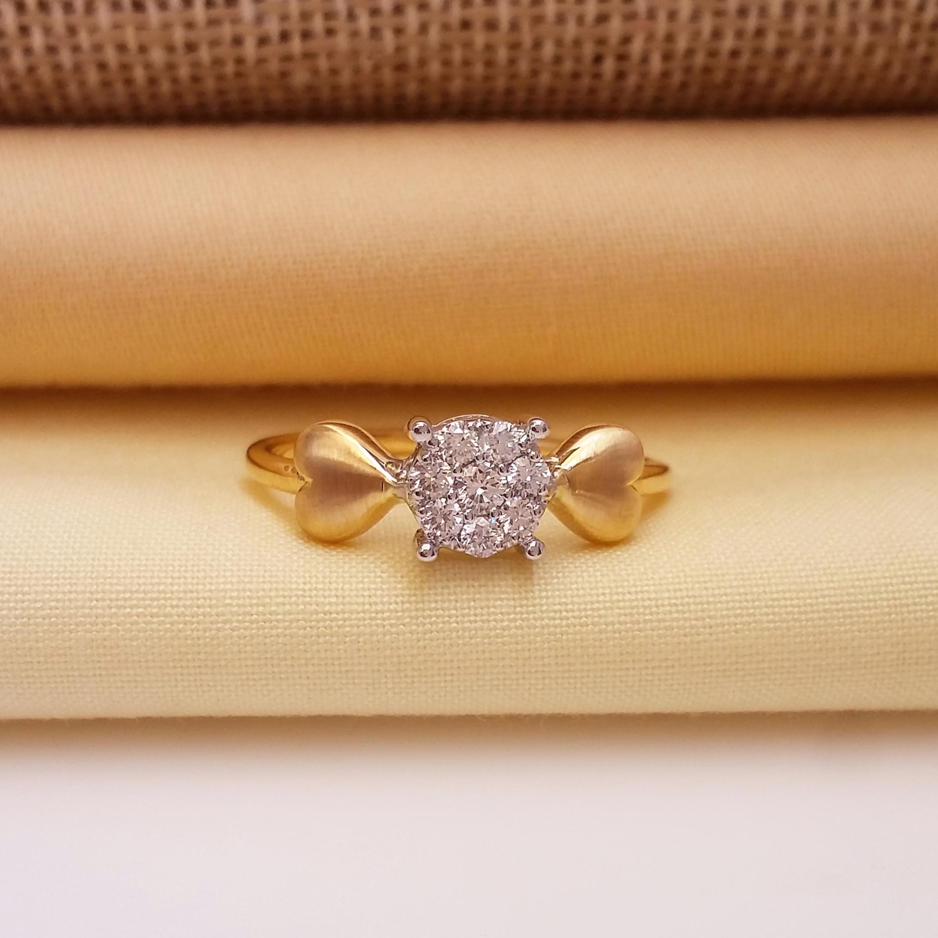 Buy To Hold Dimond Ring 18 KT yellow gold (2.6 gm). | Online By Giriraj Jewellers