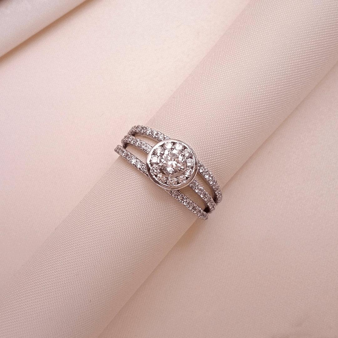Buy Forever Alliance Diamond  Ring 18 KT white gold (4.094 gm). | Online By Giriraj Jewellers