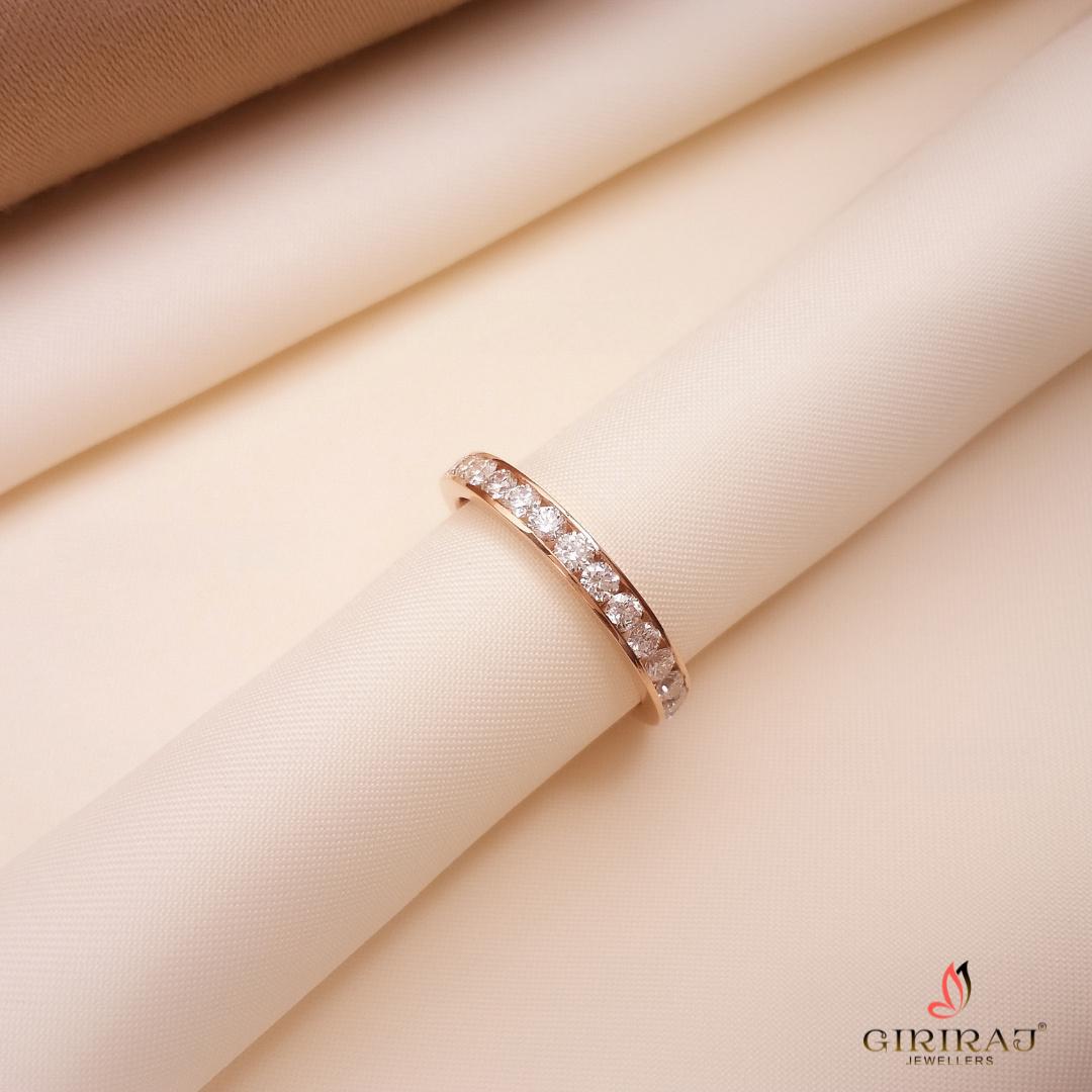 Buy Diamond Band 18 KT rose gold (2.65 gm). | Online By Giriraj Jewellers