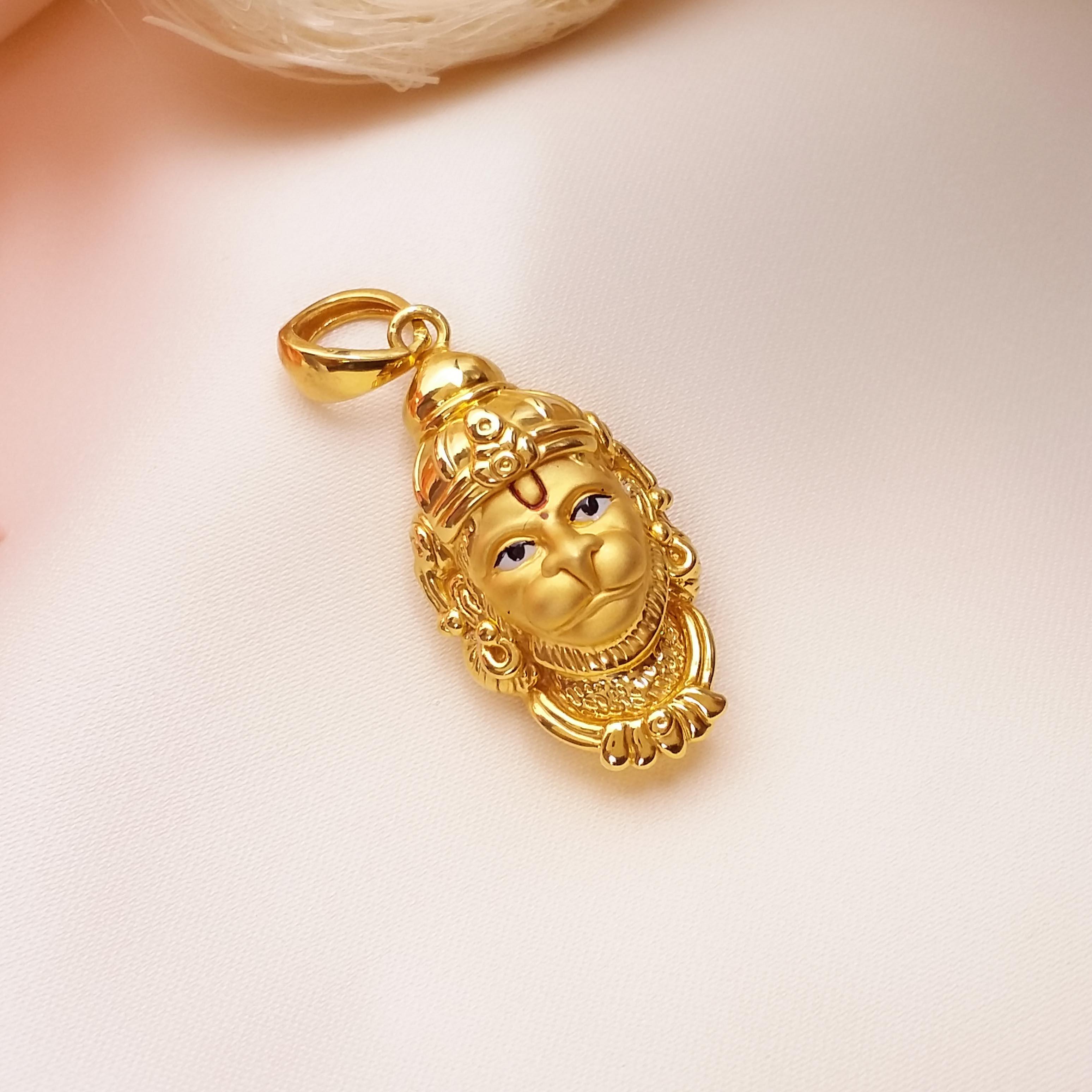 Buy Anjaneya Hanuman Gold Pendant 22 KT yellow gold (2.54 gm). | Online By Giriraj Jewellers