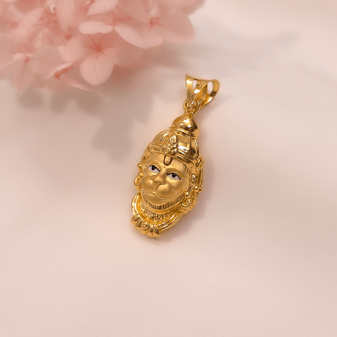 Buy Anjaneya Hanuman Gold Pendant 22 KT yellow gold (2.39 gm). | Online By Giriraj Jewellers