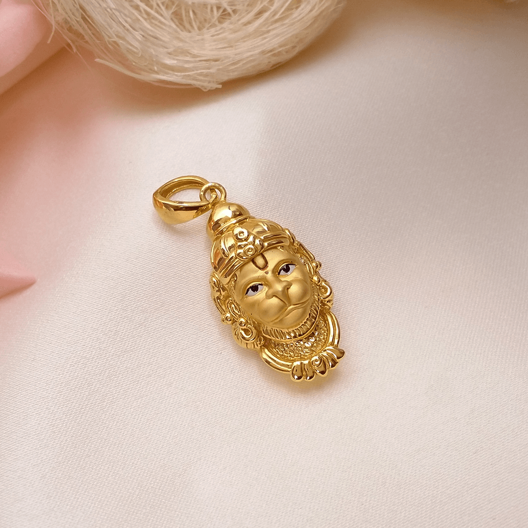 Buy Anjaneya Hanuman Gold Pendant 22 KT yellow gold (2.72 gm). | Online By Giriraj Jewellers