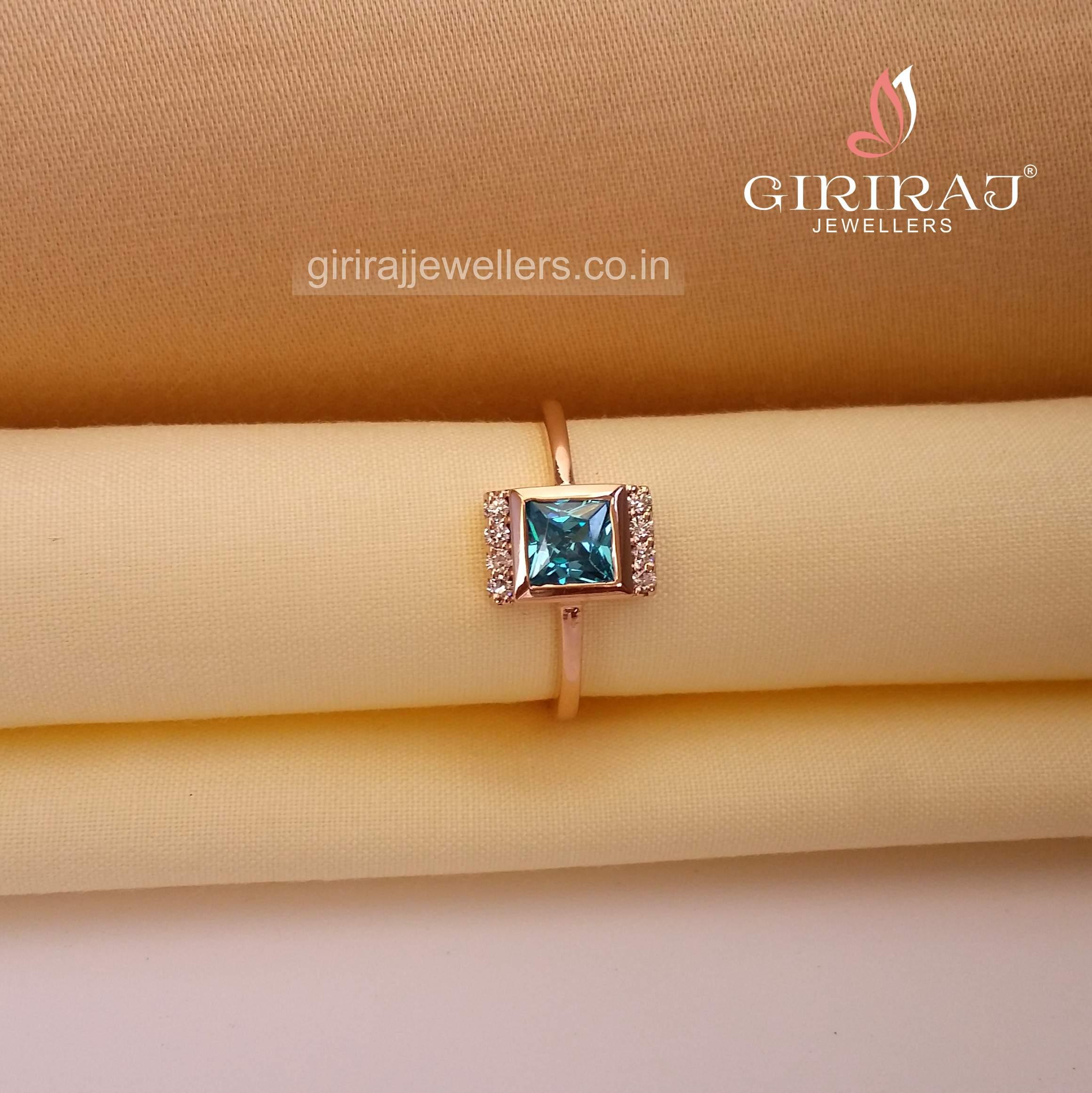 Buy Asscher Horizon Ring 18 KT rose gold (2.178 gm). | Online By Giriraj Jewellers