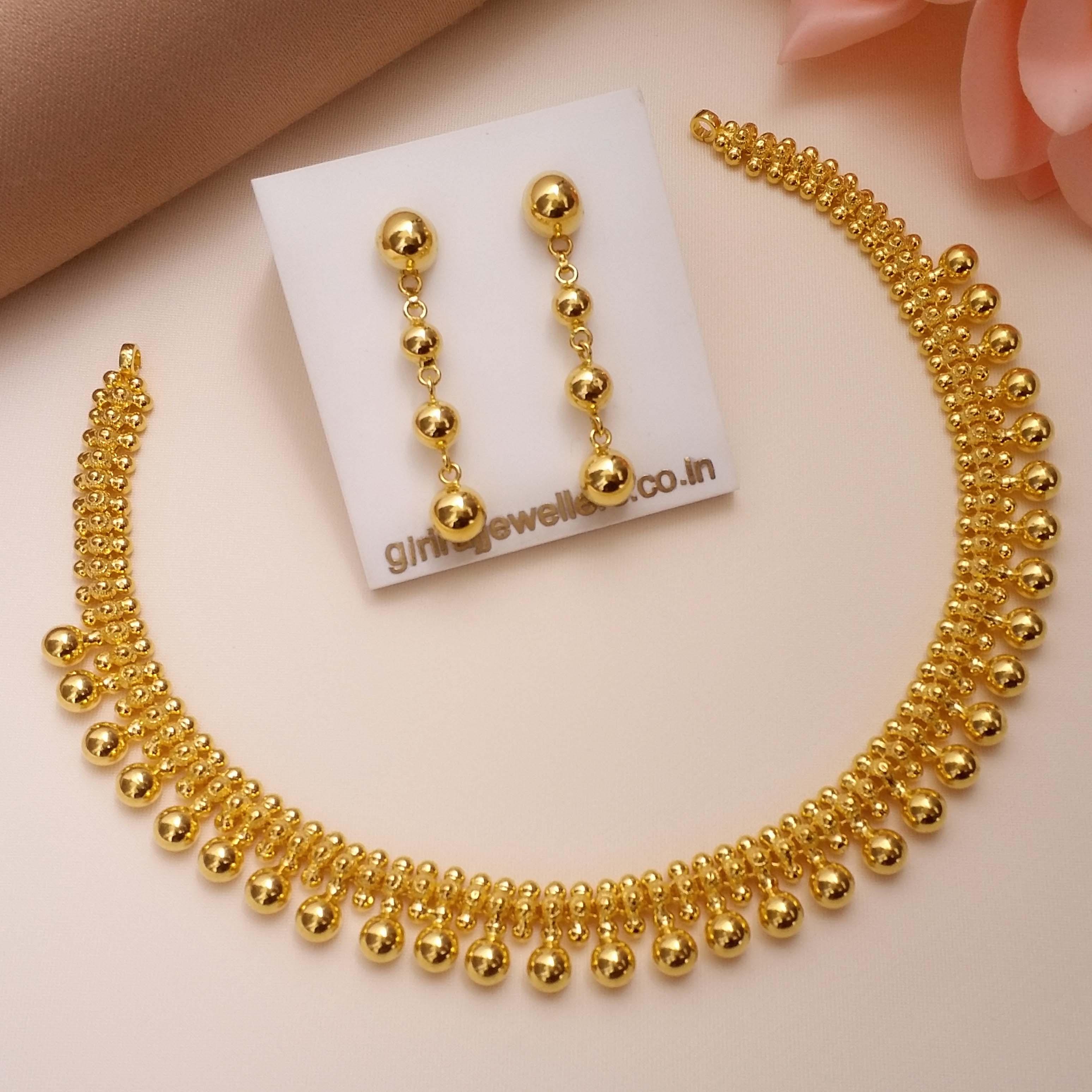 22 Carat Indian Gold Necklace Set 74.8 Grams Code: Ns1076 F34 | Gold  necklace designs, Gold necklace set, Unique gold jewelry designs
