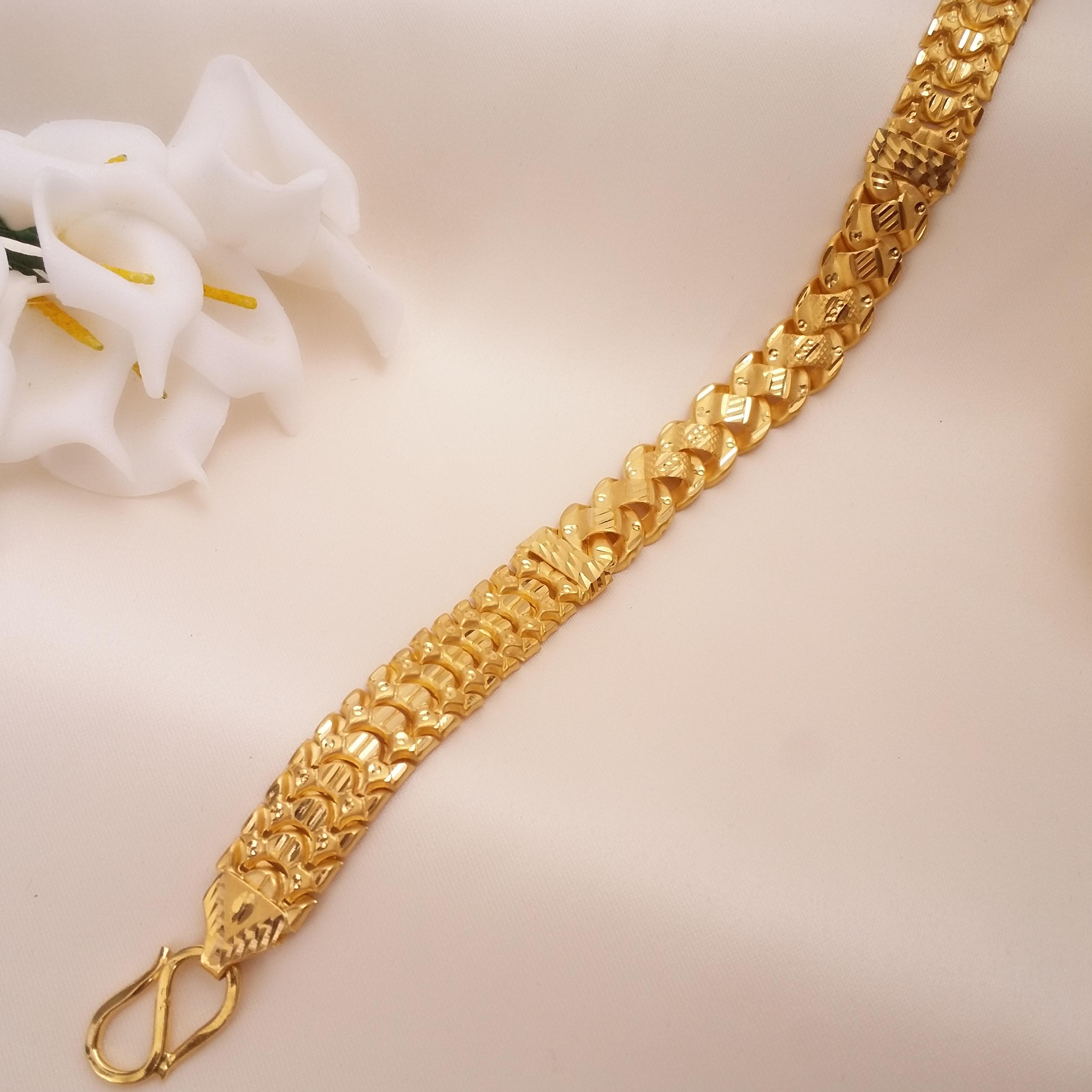 Buy Noble Knight Men's Gold Bracelet 22 KT yellow gold (11.93 gm). | Online By Giriraj Jewellers