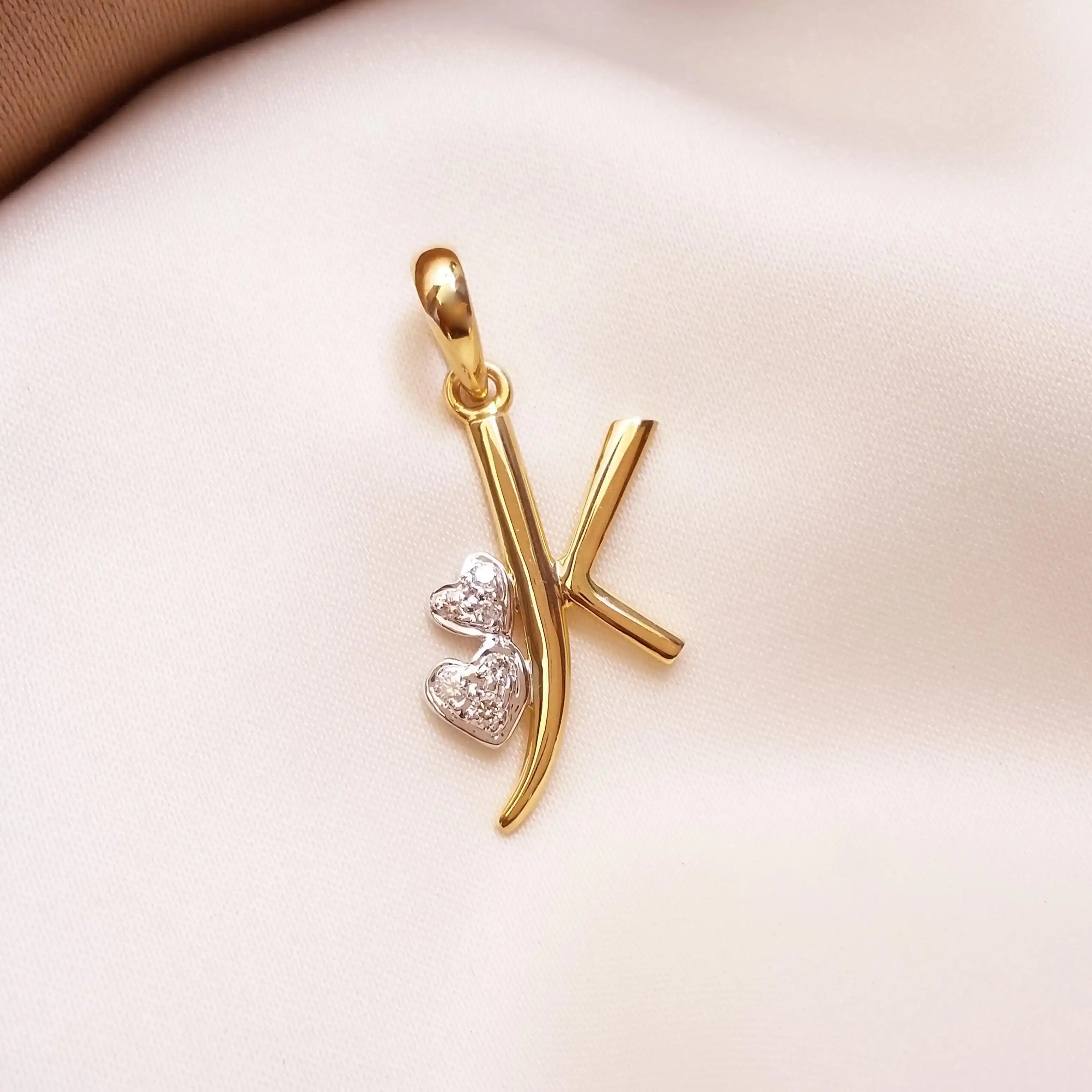 Buy K Alphabet Gold Pendant 18 KT yellow gold (2.52 gm). | Online By Giriraj Jewellers