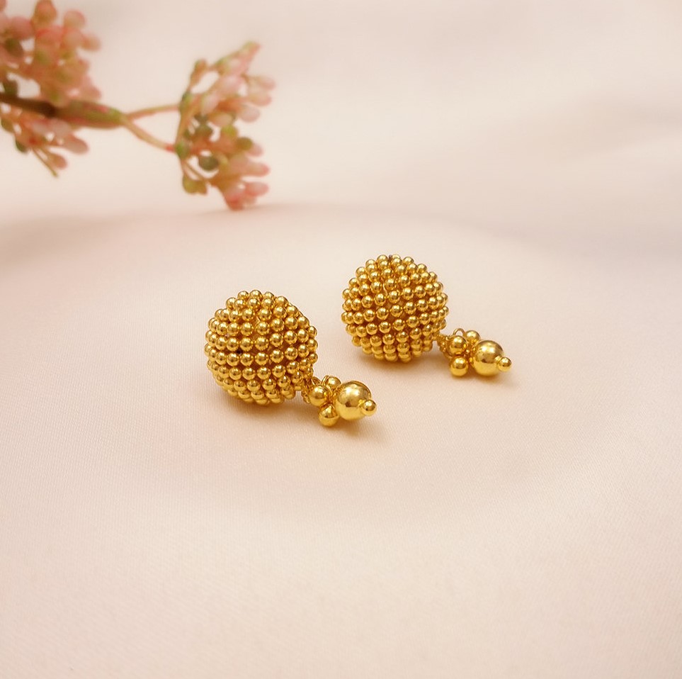 Buy First Date Gold Earrings 22 KT yellow gold (6.39 gm). | Online By Giriraj Jewellers