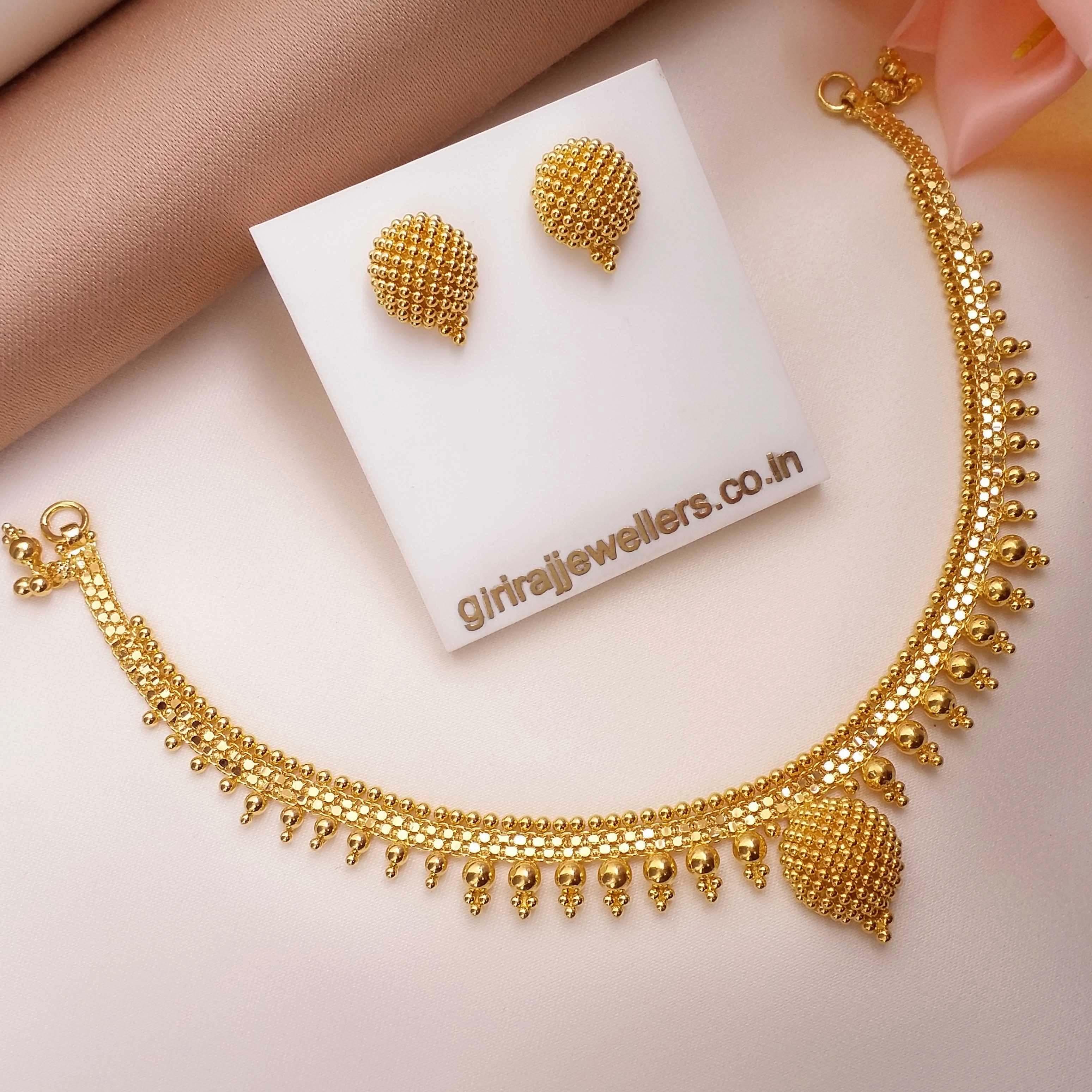 Buy Silvia Motif Gold Gajra Necklace 22 KT yellow gold (14.95 gm). | Online By Giriraj Jewellers