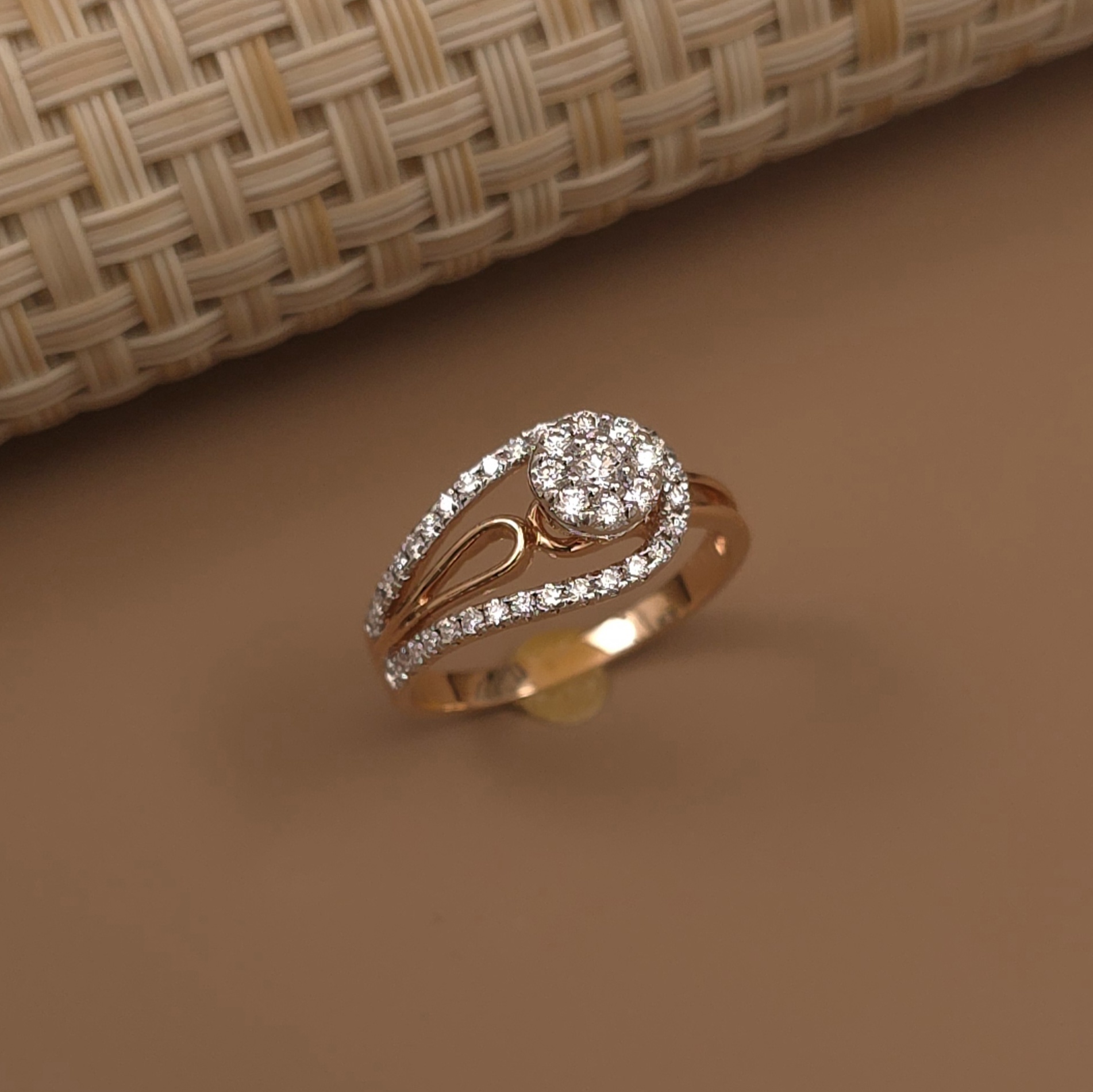 Buy Cori Rose Gold Diamond Ring 18 KT rose gold (3.37 gm). | Online By Giriraj Jewellers
