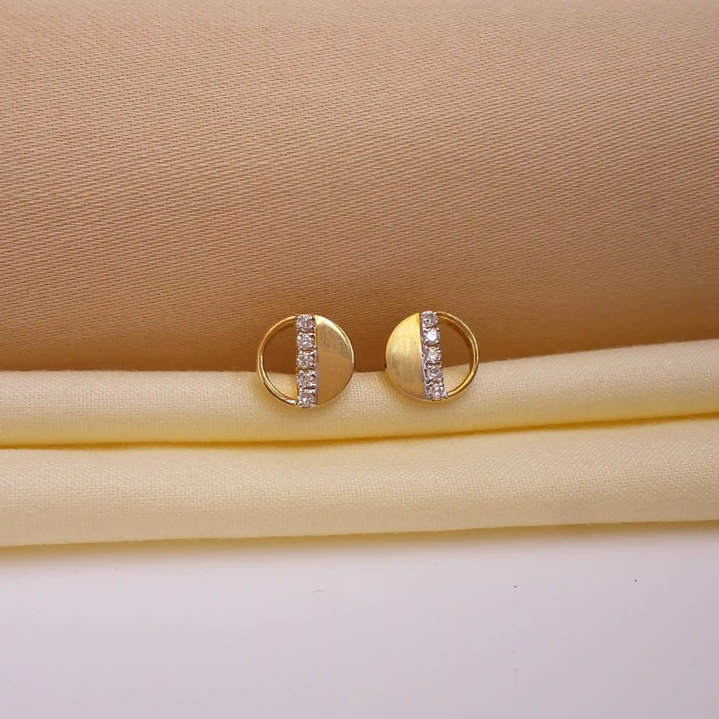 Buy Eclipse Diamond Stud 18 KT yellow gold (2.3 gm). | Online By Giriraj Jewellers