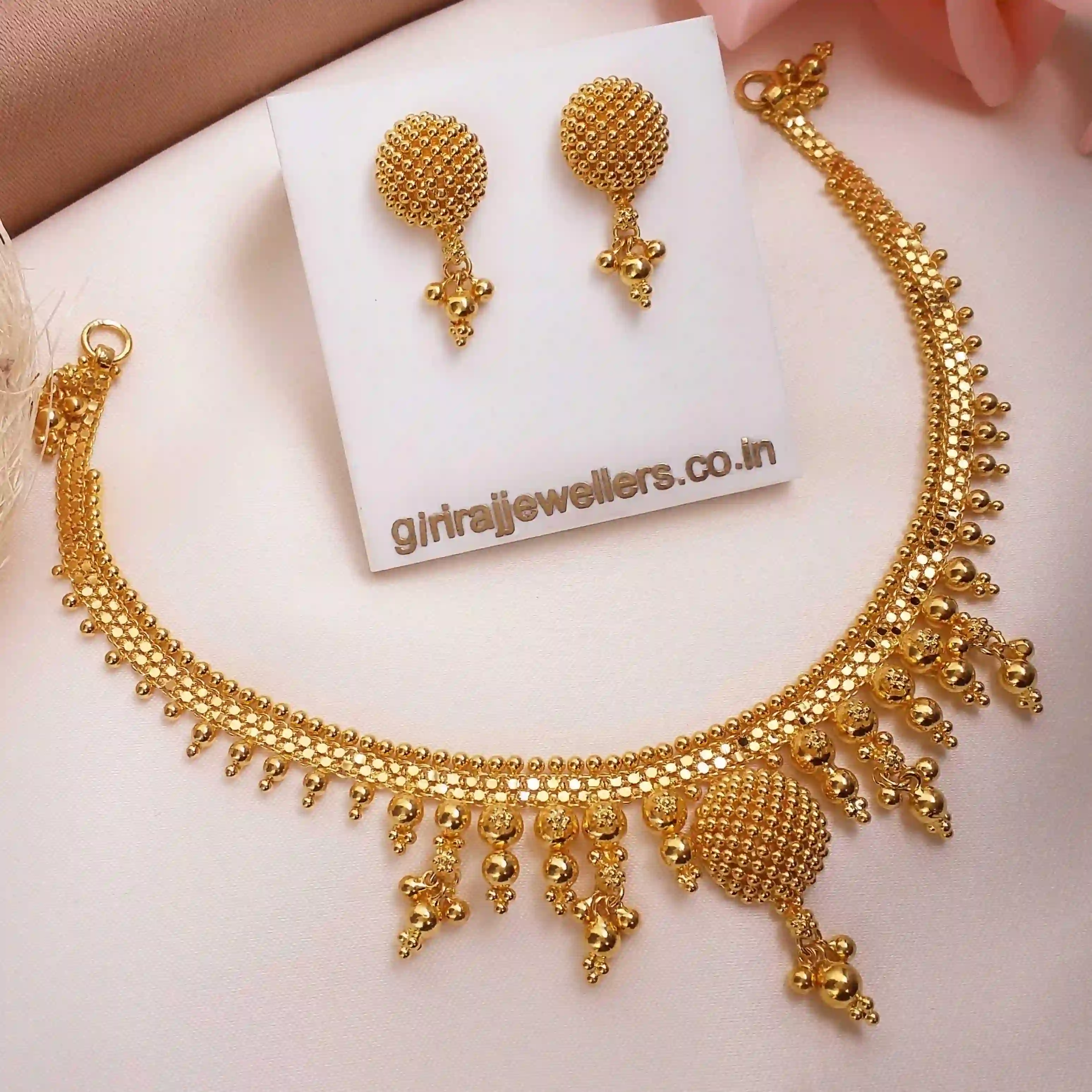Buy Adrithi 22k Gold Gajra Necklace 22 KT yellow gold (17.6 gm). | Online By Giriraj Jewellers
