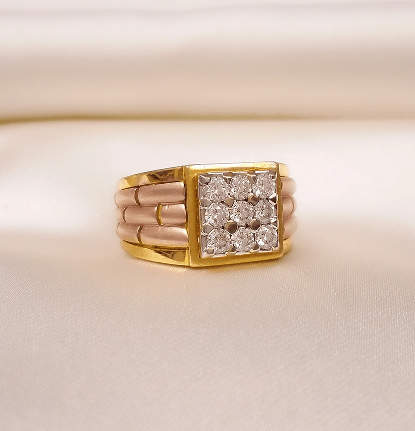 Buy Diamond's Mens Ring 18 KT yellow gold (8.2 gm). | Online By Giriraj Jewellers
