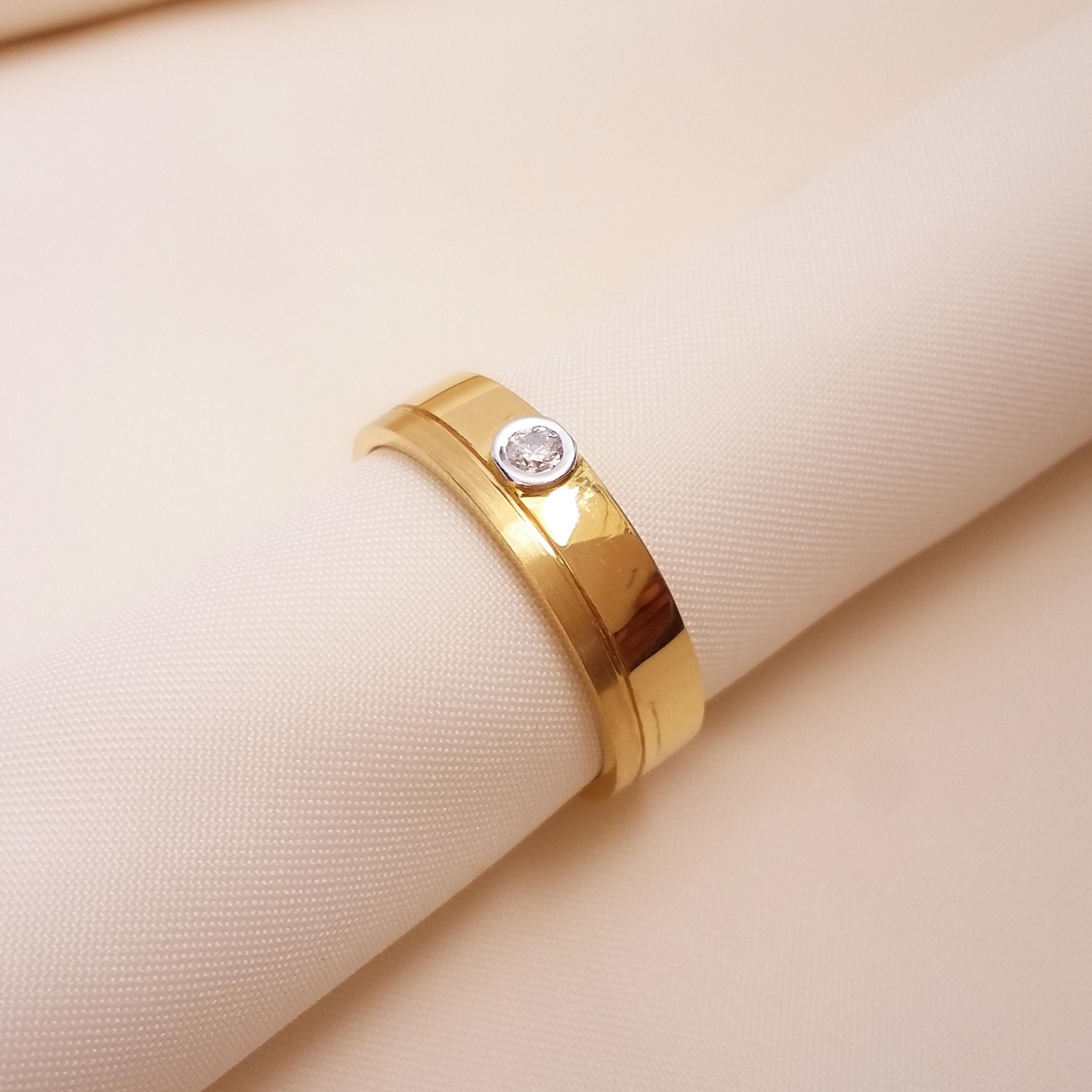 Buy Bria Diamond Men's Ring 18 KT yellow gold (8.5 gm). | Online By Giriraj Jewellers