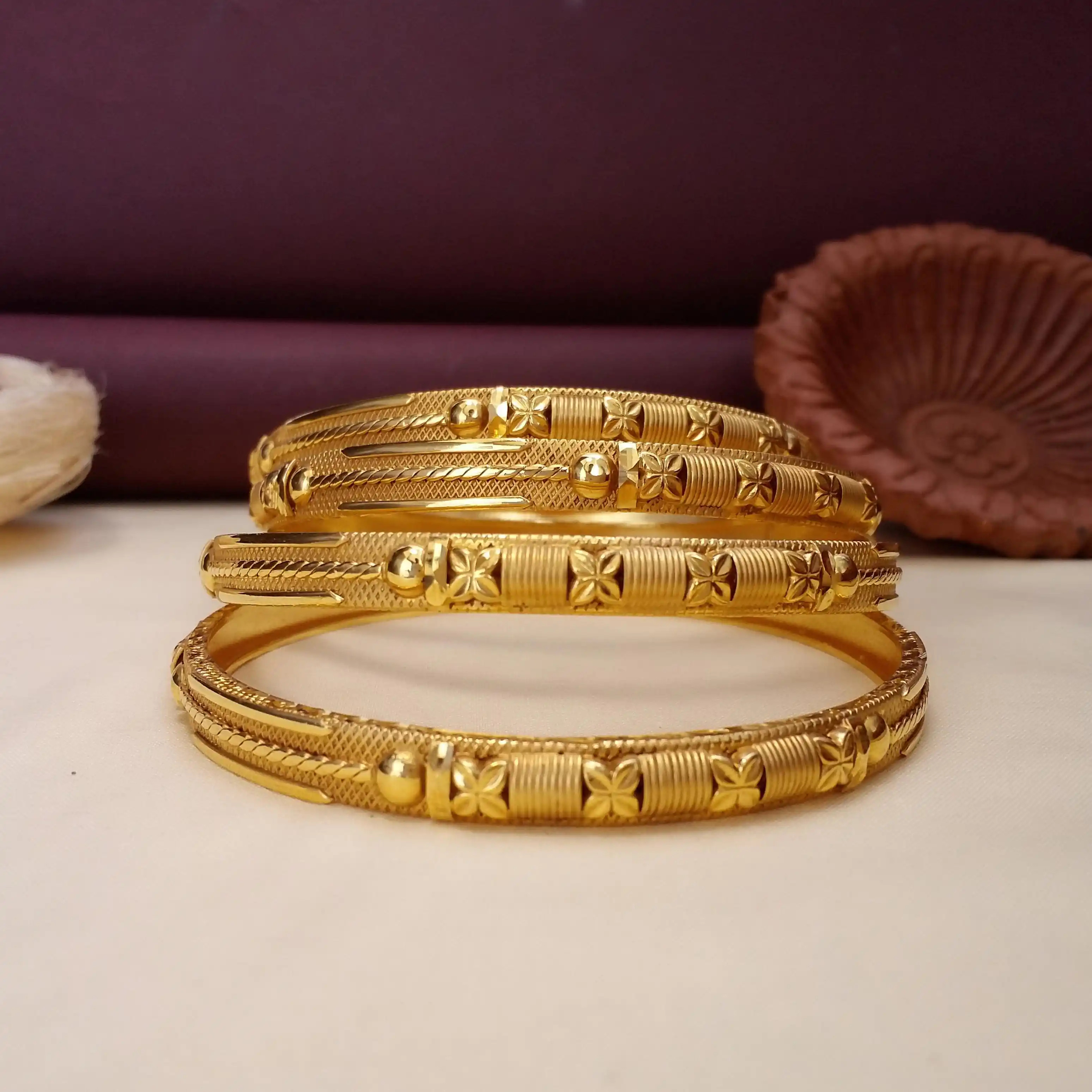 Buy Dimaia Gold Bangles 22 KT yellow gold (58.7 gm). | Online By Giriraj Jewellers