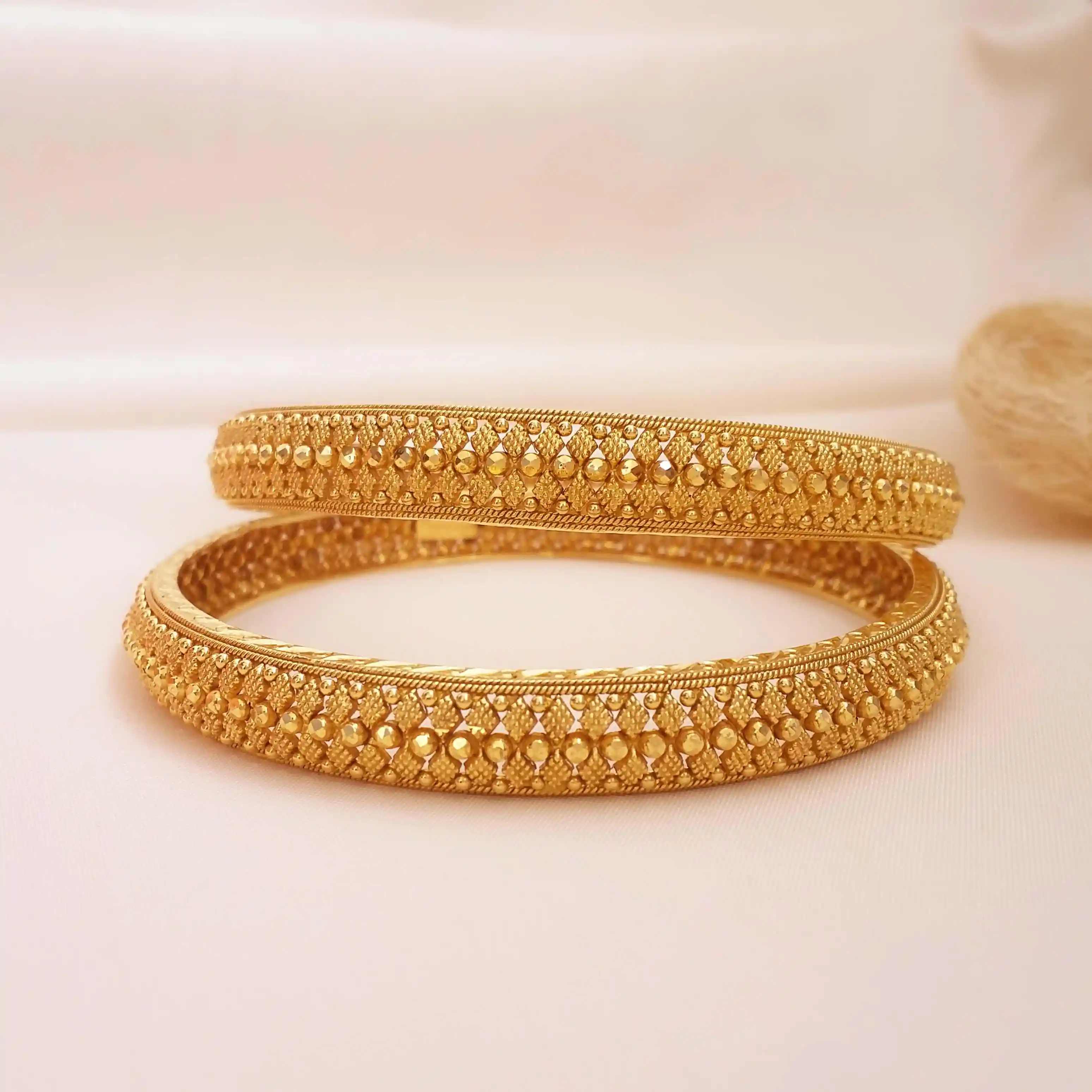 Buy Qala Rajasthani Gold Bangles 22 KT yellow gold (33.5 gm). | Online By Giriraj Jewellers