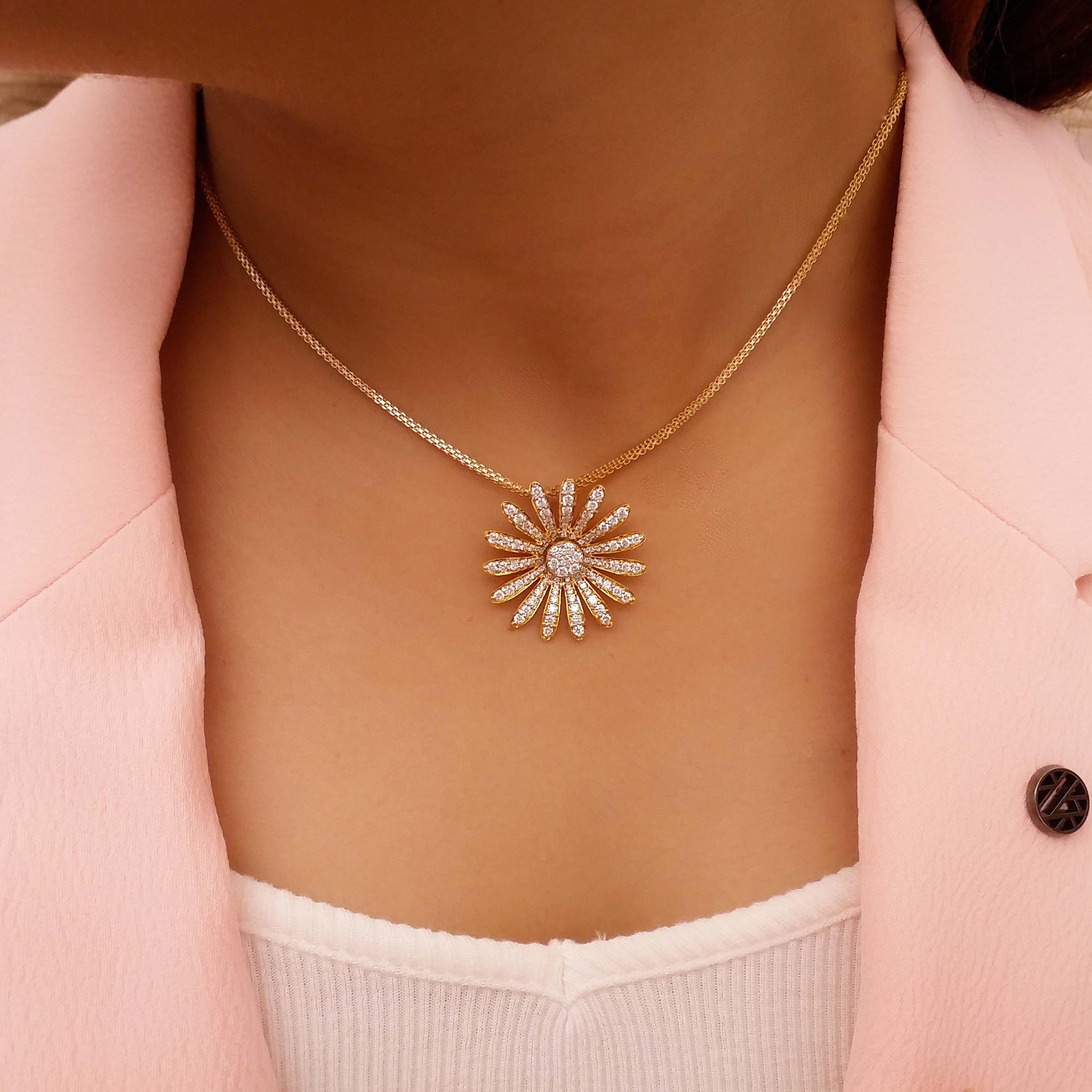 Swarovski Sunflower necklace, Women's Fashion, Jewelry & Organisers,  Necklaces on Carousell