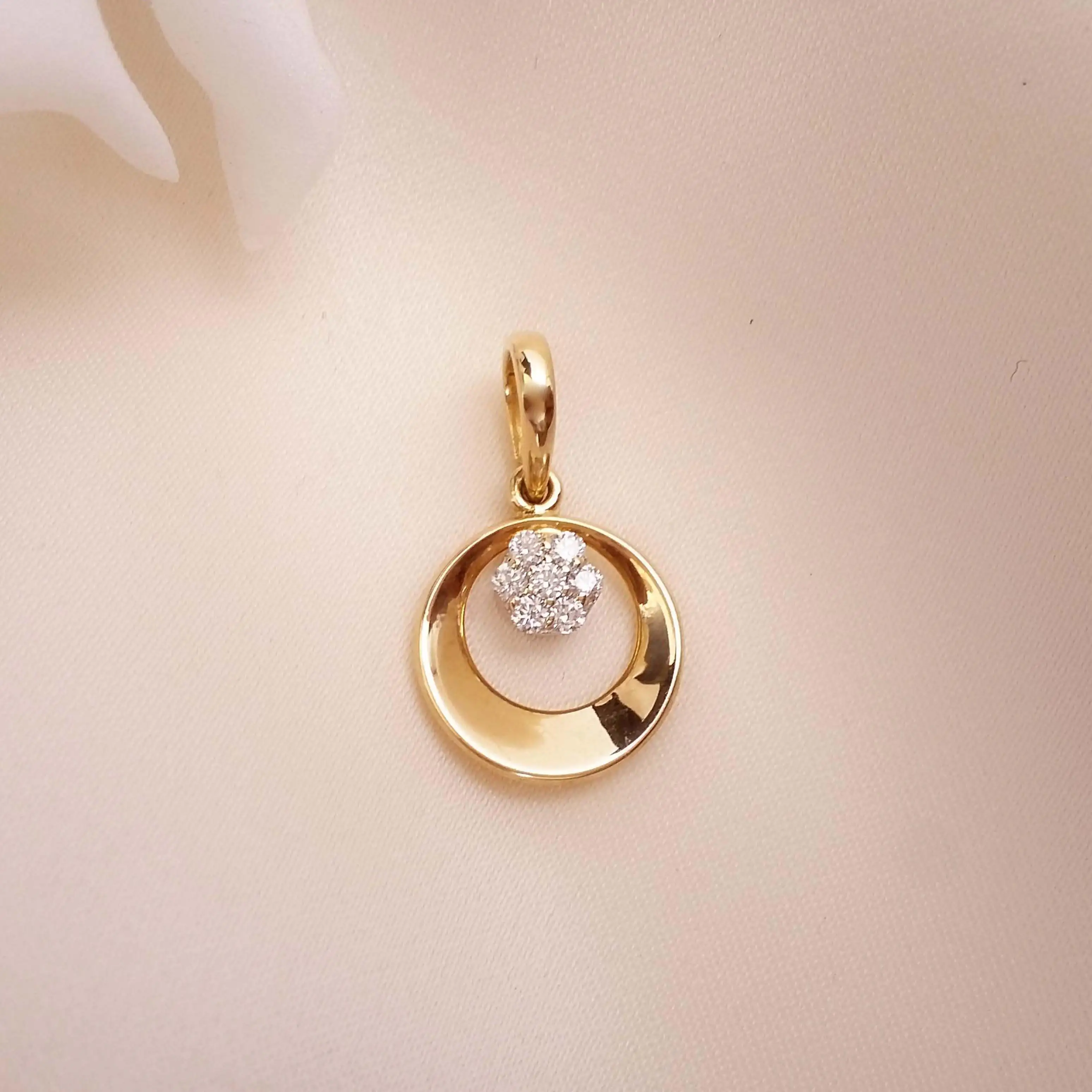 Buy Esctasy Diamond Pendant 18 KT yellow gold (1.55 gm). | Online By Giriraj Jewellers