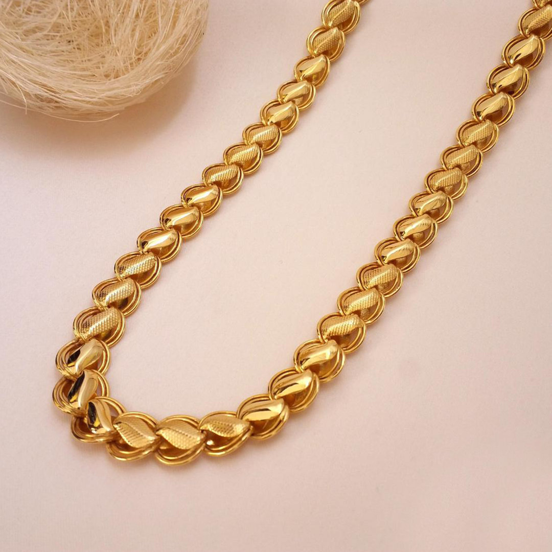 Buy Lotus Hollow Gold Chain 22 KT yellow gold (20.3 gm). | Online By Giriraj Jewellers