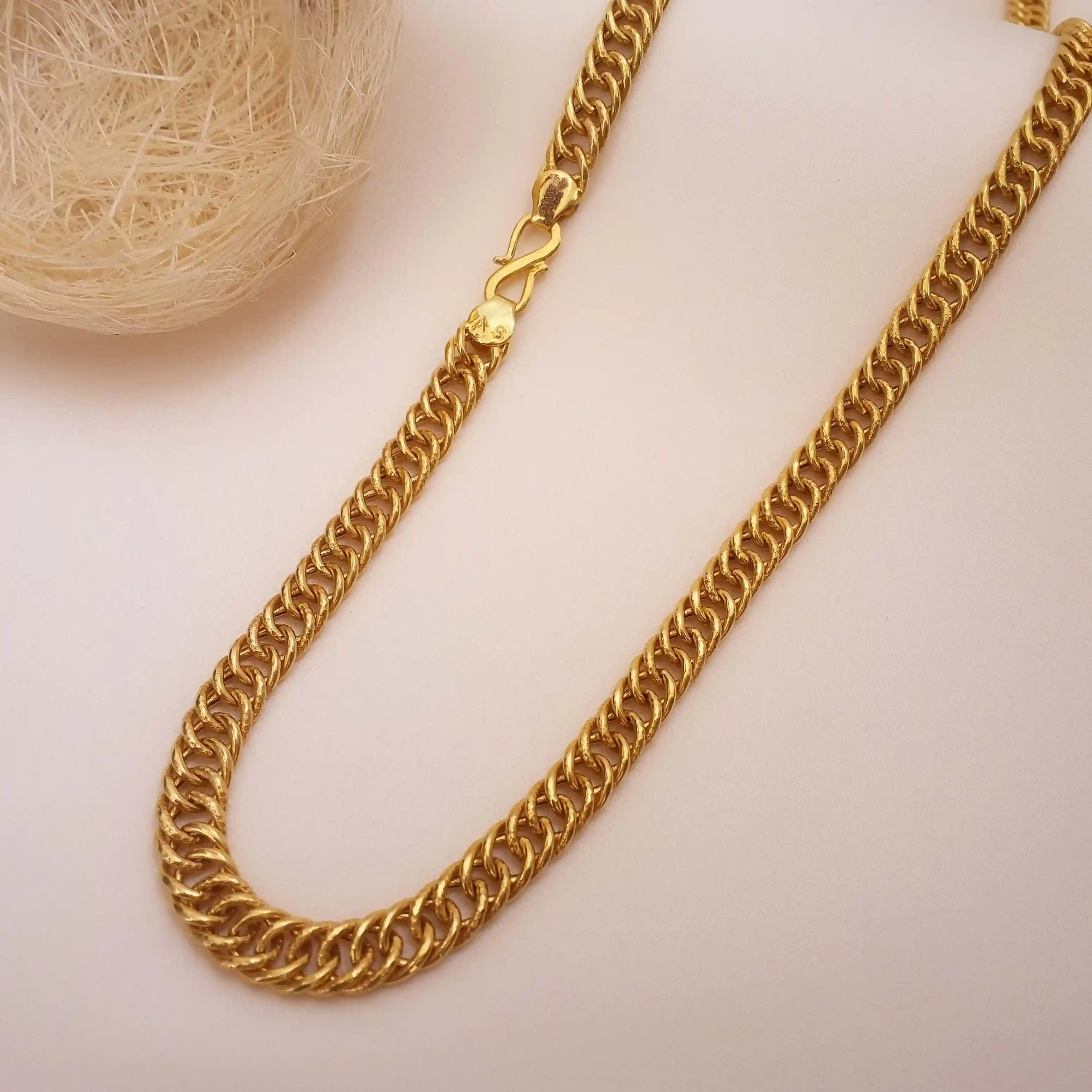Buy Aiden 22KT Hollow Gold Chain 22 KT yellow gold (18.75 gm). | Online By Giriraj Jewellers