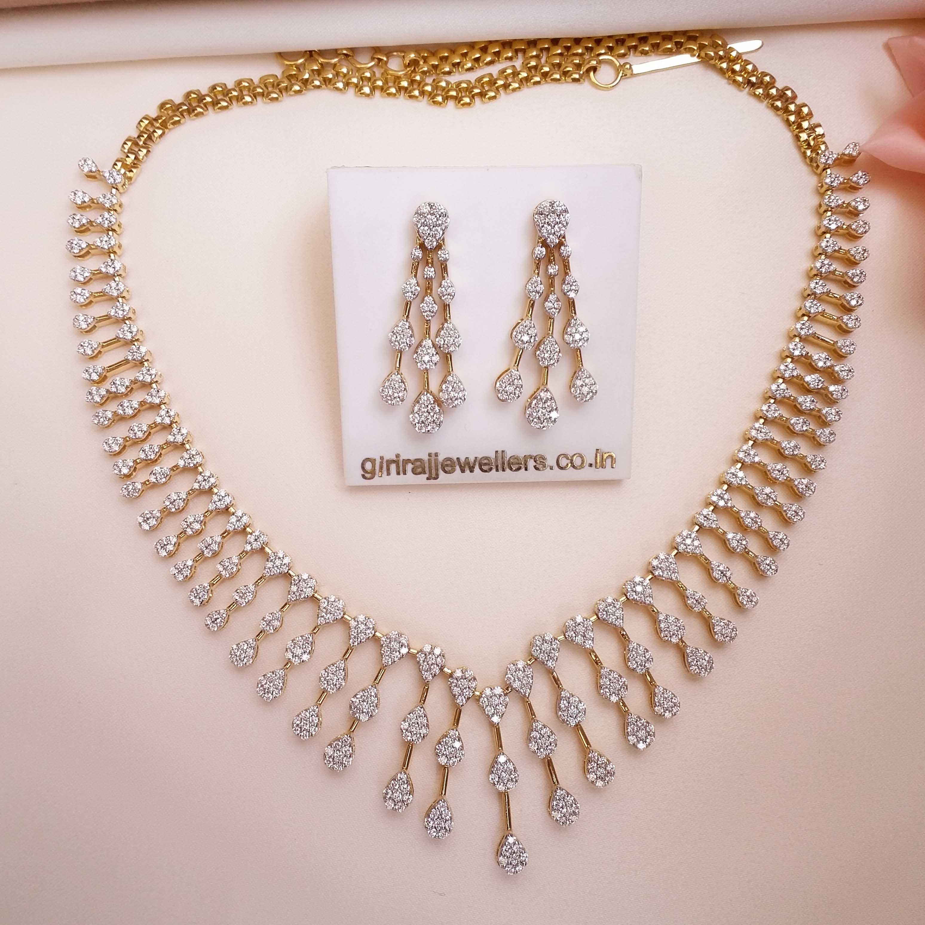 Buy Majestic Magnificence Diamond Necklace 18 KT yellow gold (50.56 gm). | Online By Giriraj Jewellers